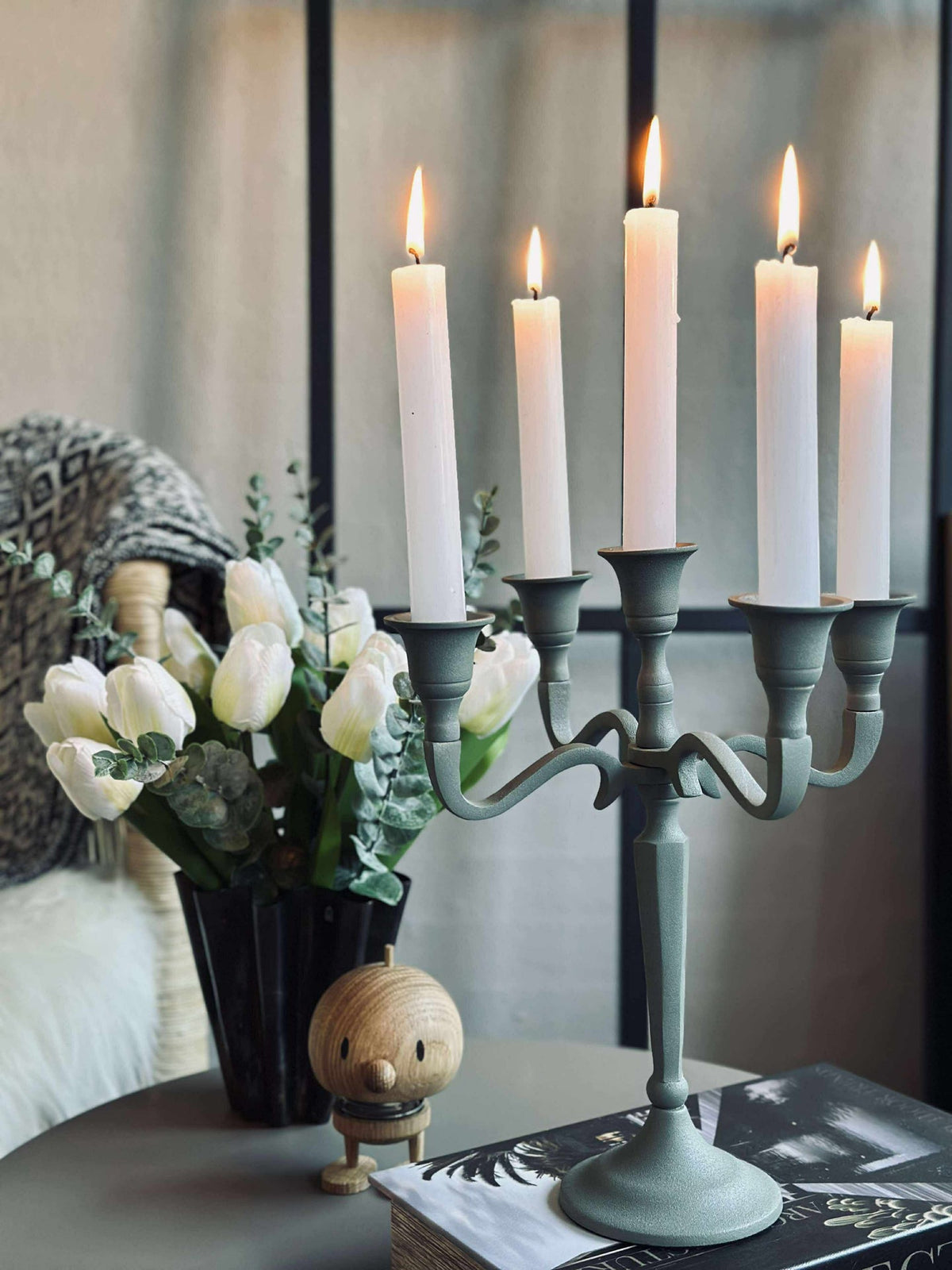 Chandelier en alu Sauge - 5 branches