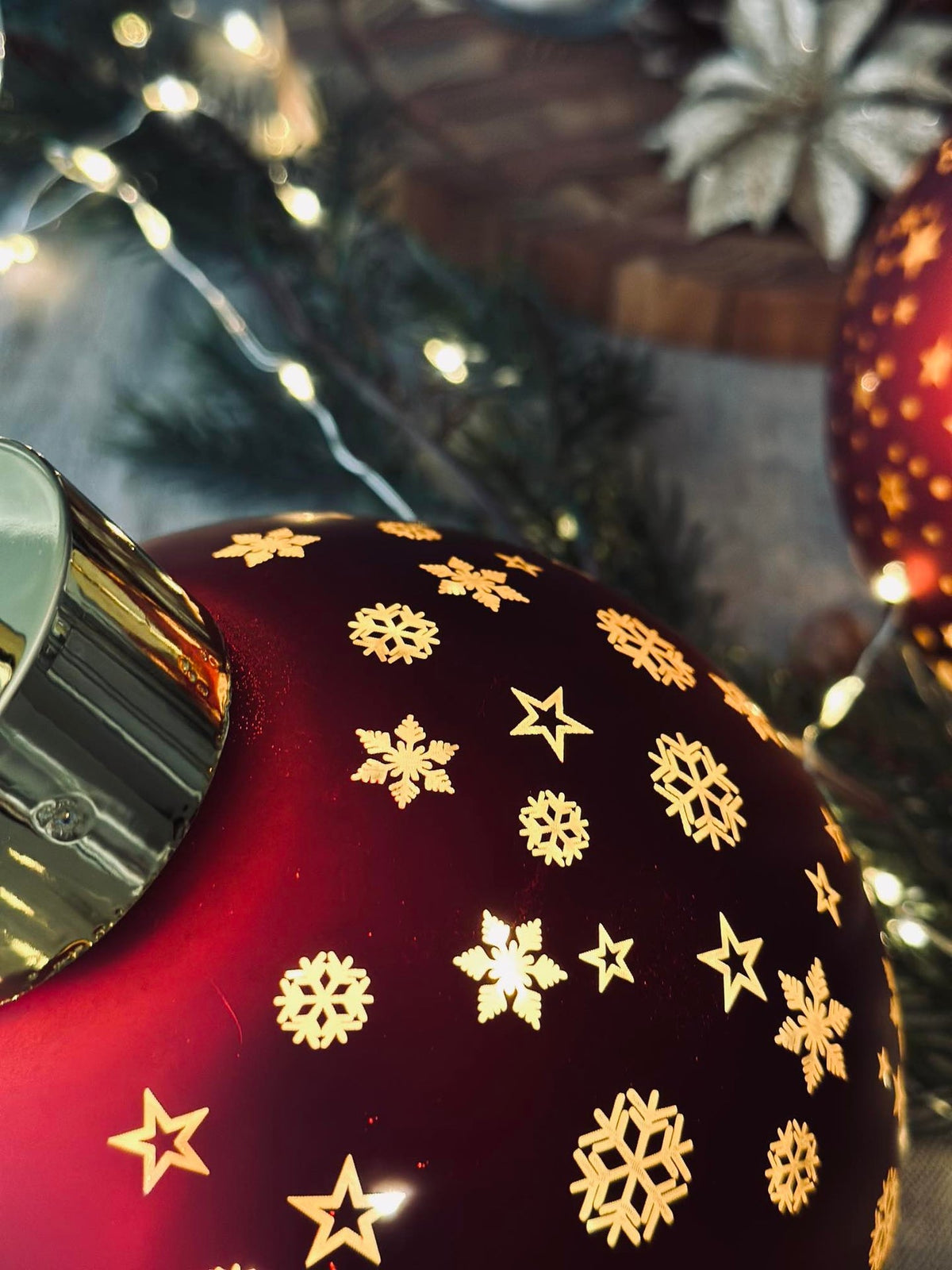 Boule de Noël avec lumière LED - Rouge