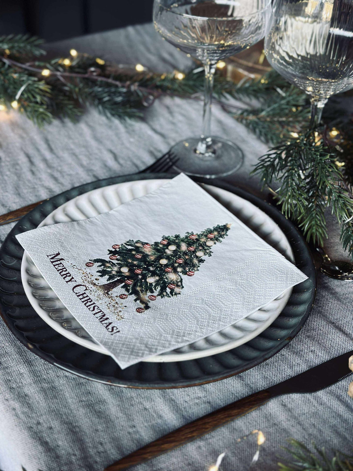 Serviettes Sapin de Noël - 20 pièces