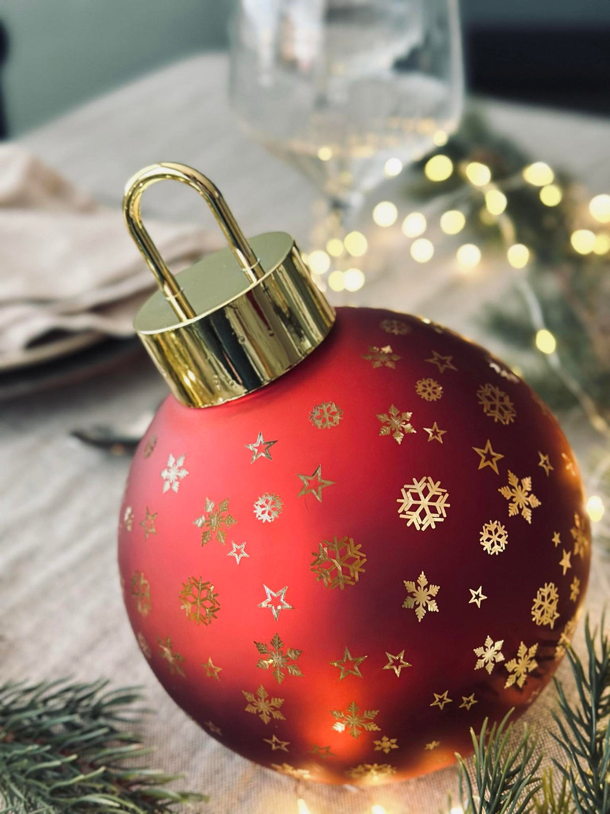 Boule de Noël avec lumière LED - Rouge