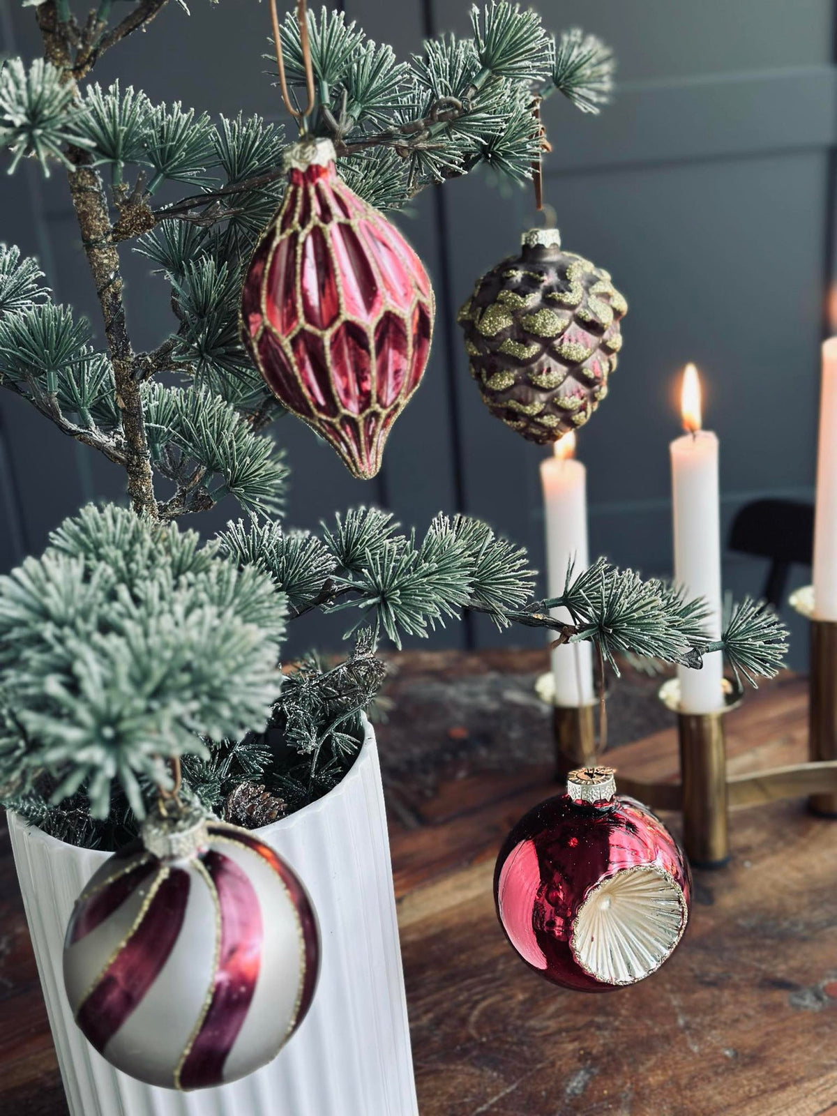 Boules de Noël en verre - Lot de 4 pièces