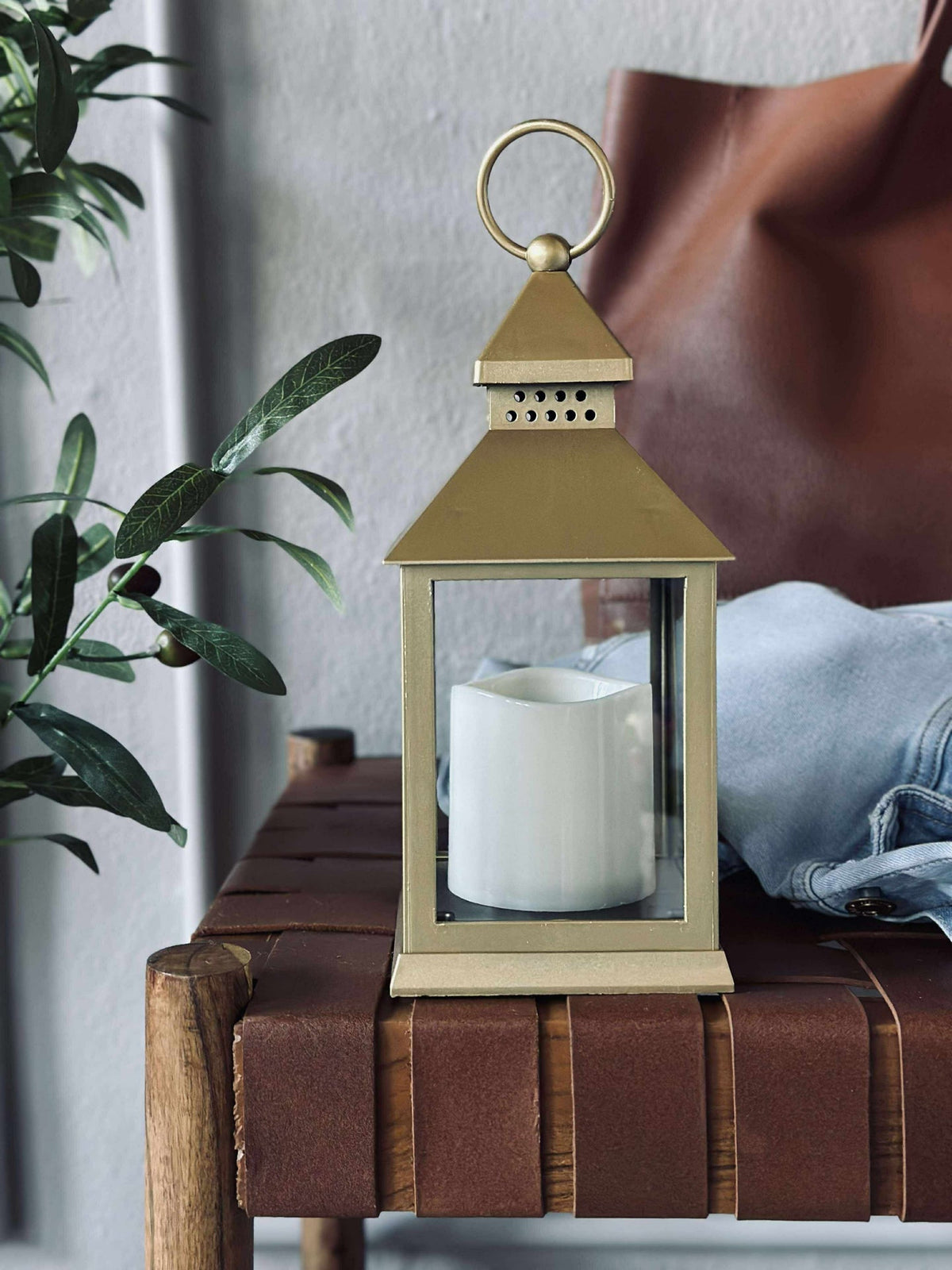 Lanterne avec minuterie - Gold