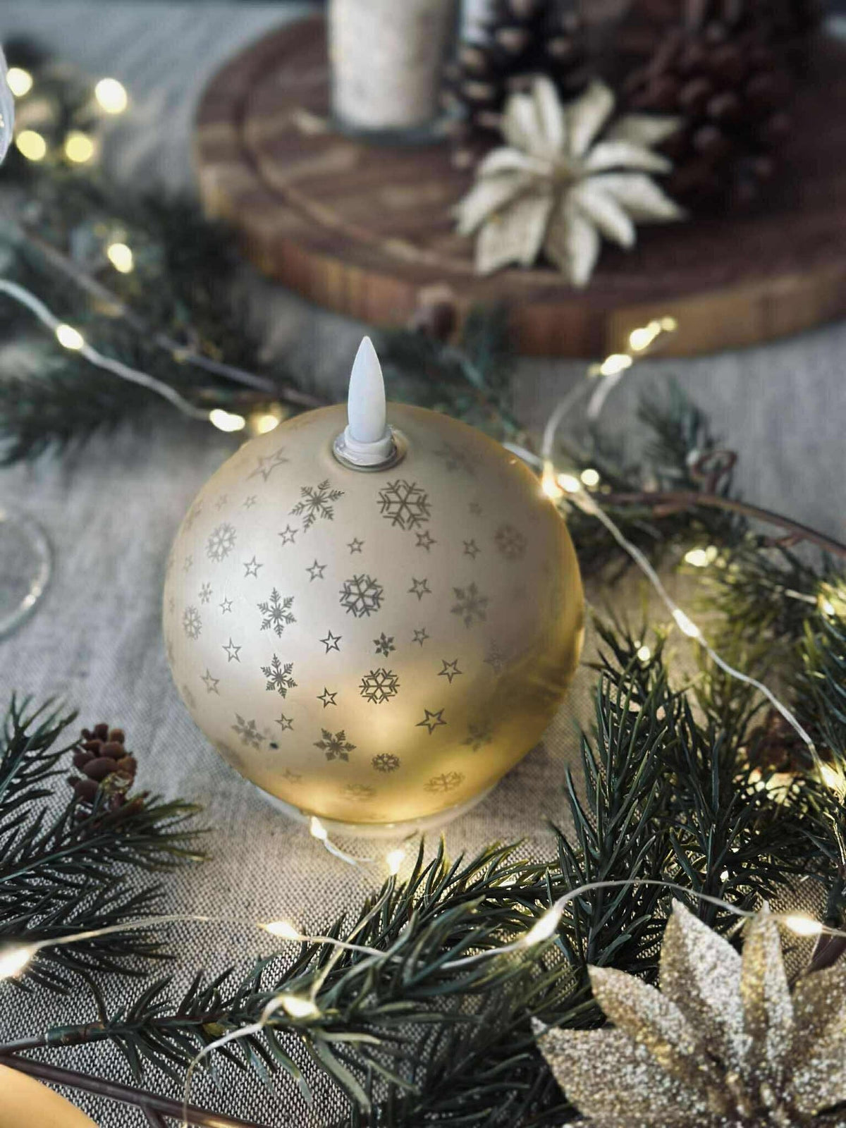 Bougie de Noël Gold XMAS 10 cm