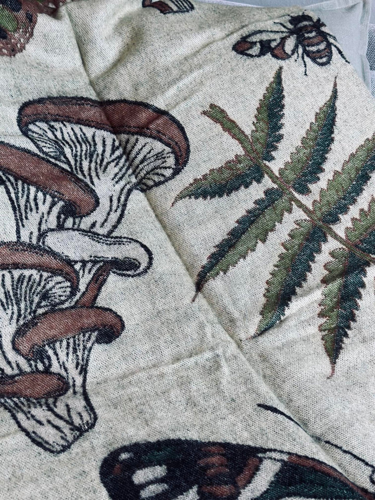 Plaid - Mushroom vert / naturel