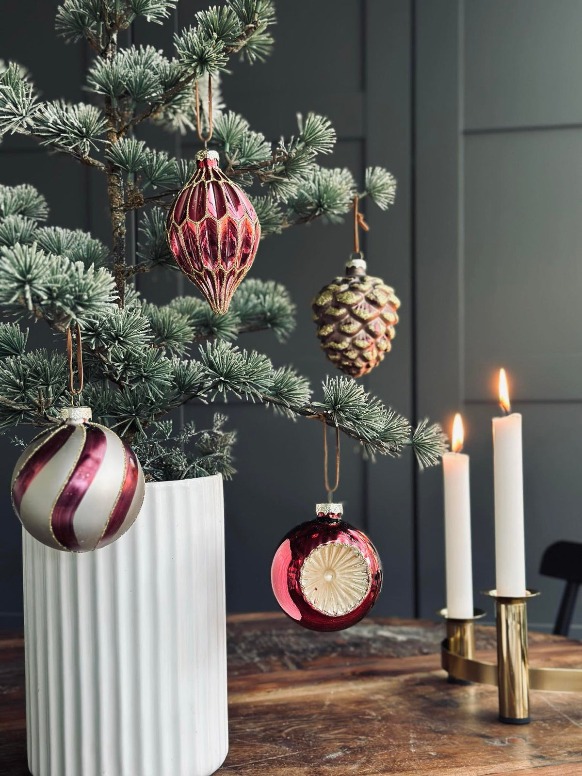 Boules de Noël en verre - Lot de 4 pièces