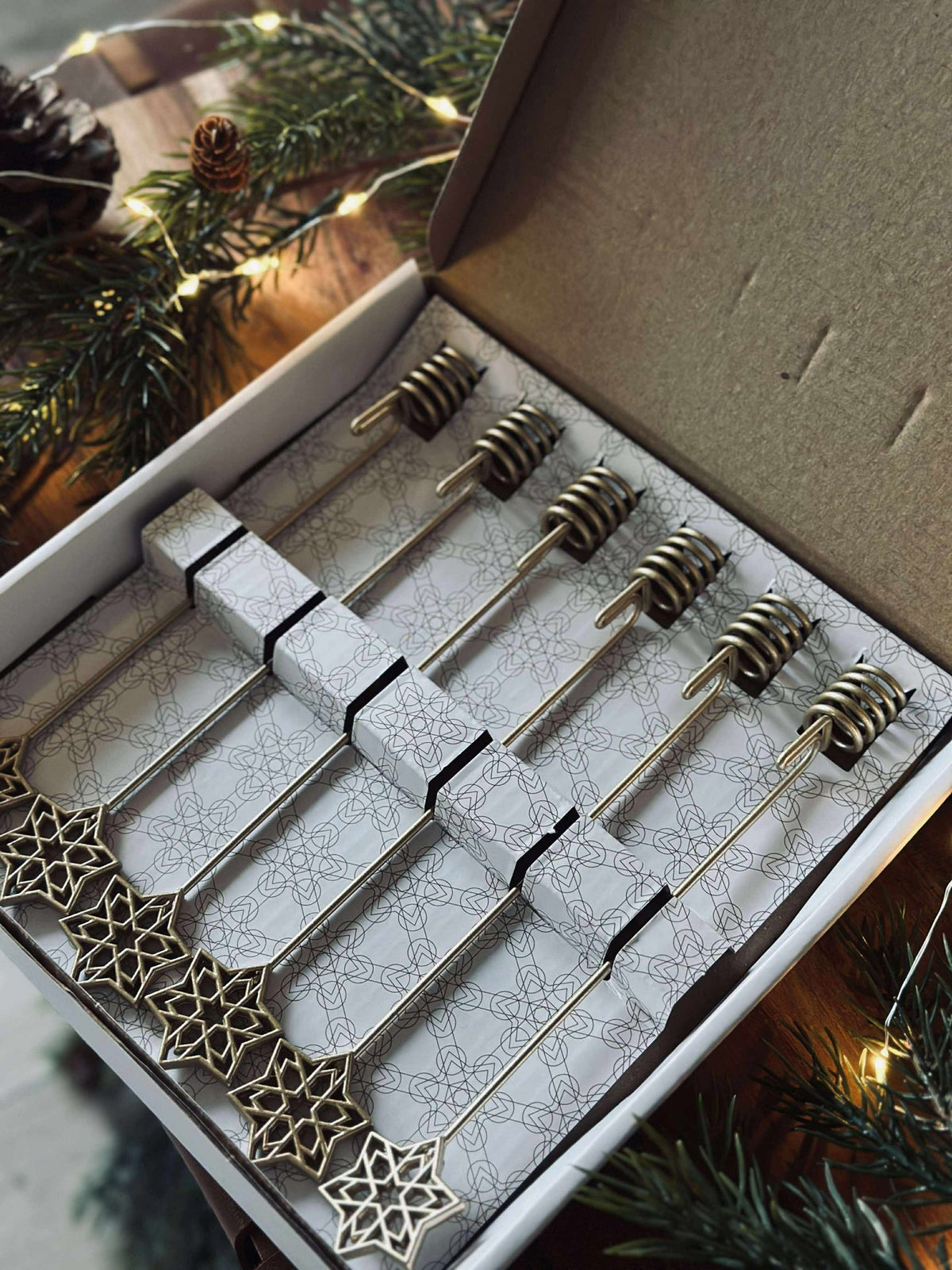 Porte-bougie pour sapin STAR - lot de 6