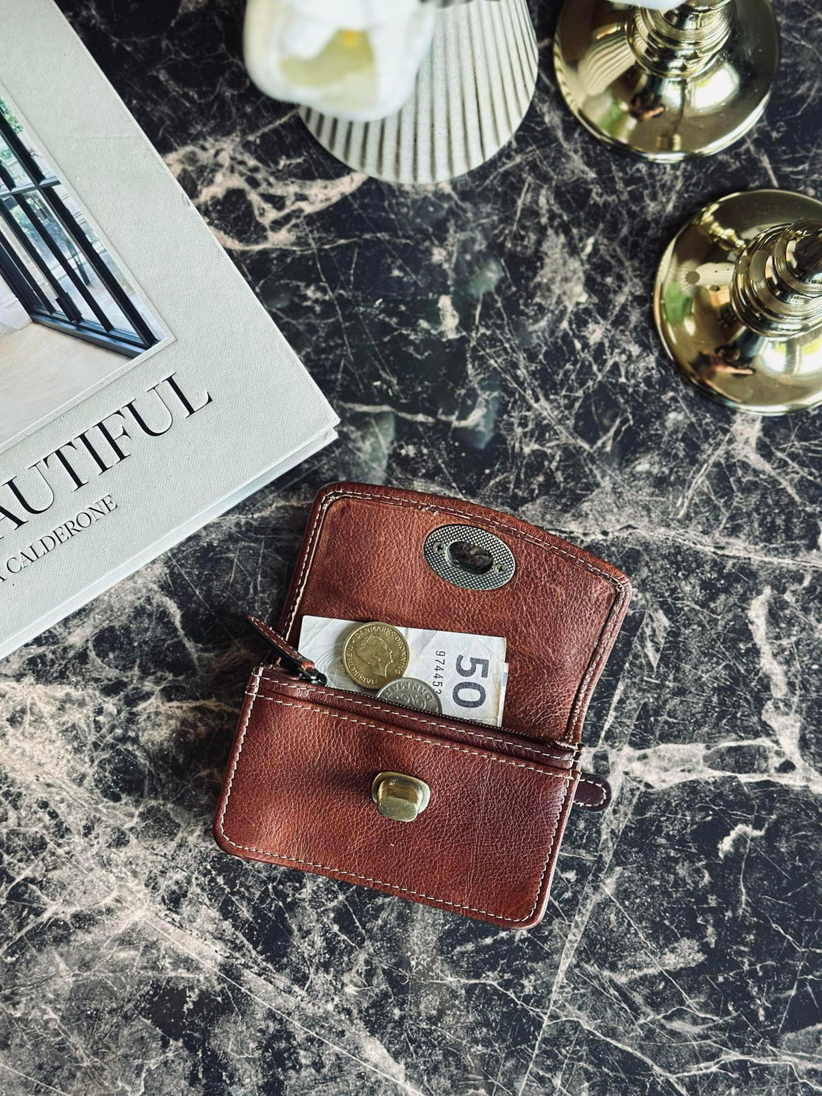 Porte-monnaie Moa Small Cognac