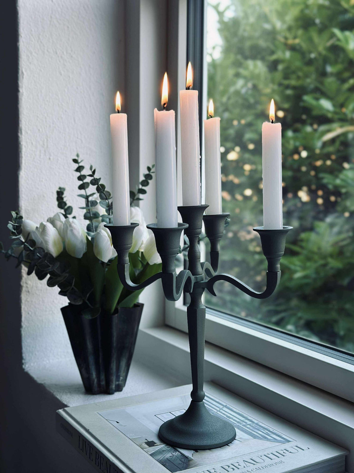 Chandelier en alu Sauge - 5 branches