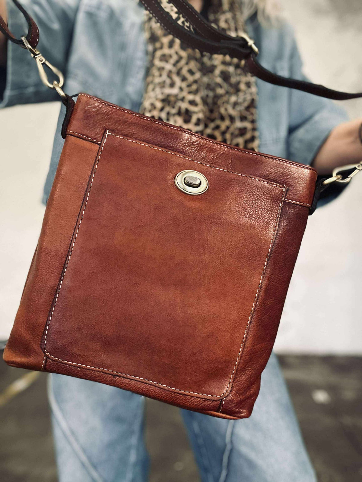 Sac crossover Moa small - Cognac