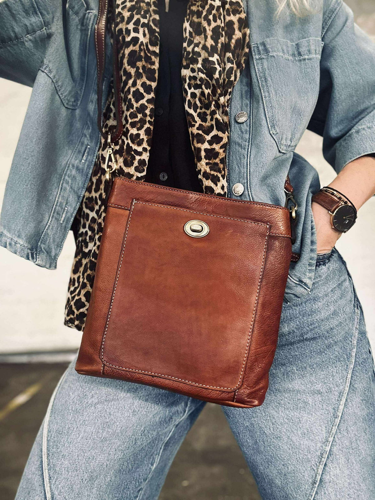 Sac crossover Moa small - Cognac