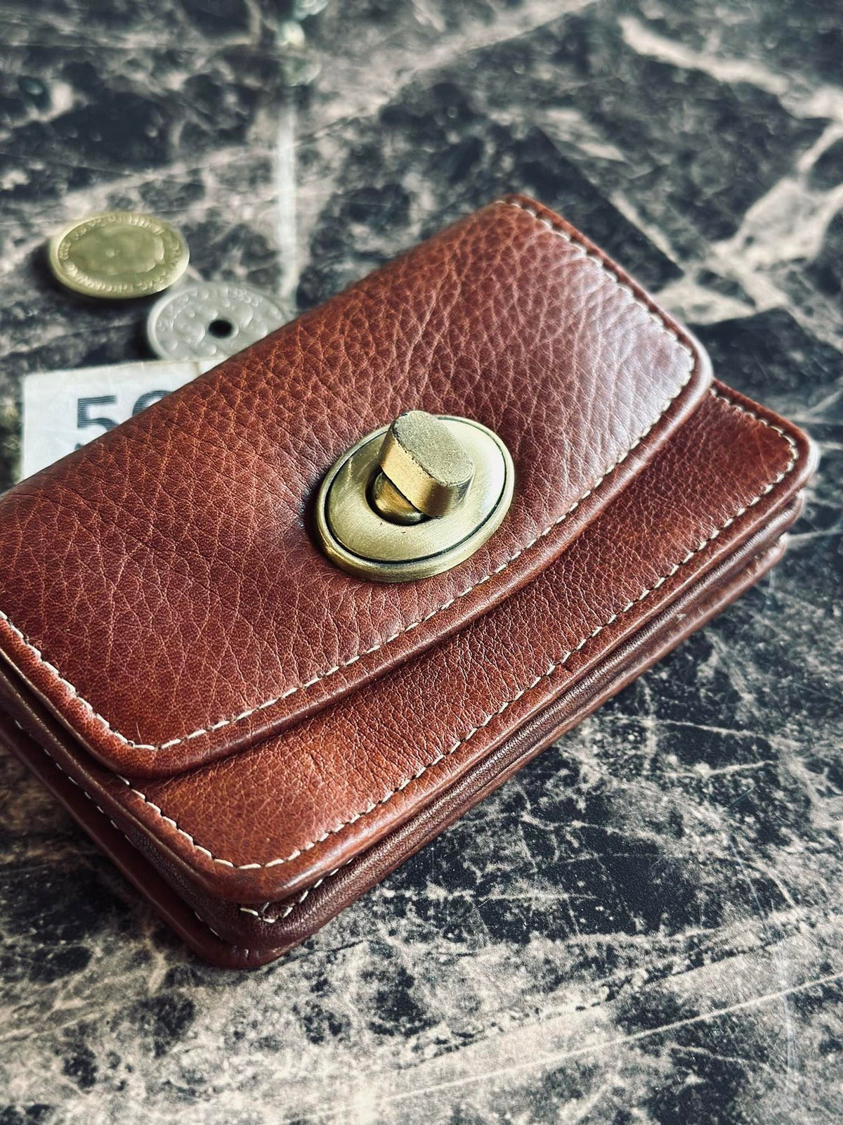 Porte-monnaie Moa Small Cognac