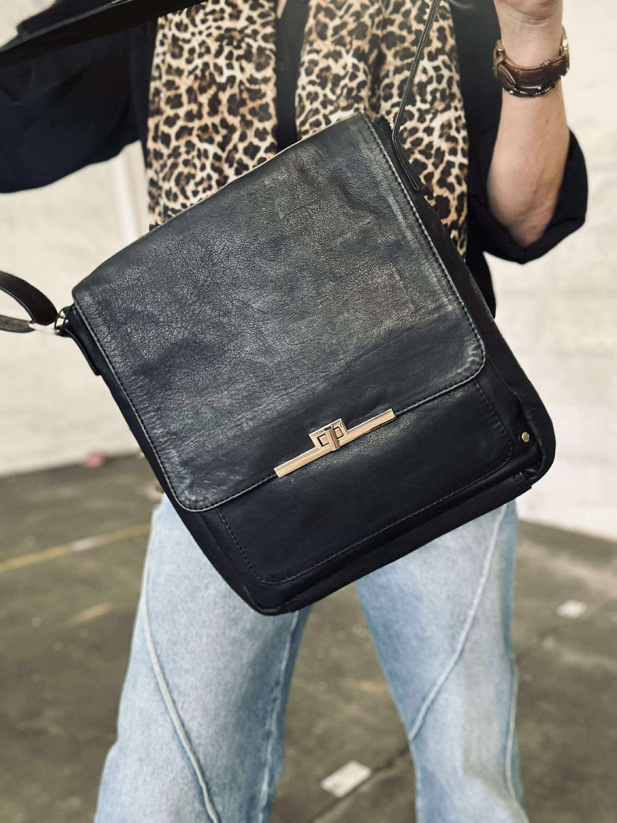 Sac bandoulière élégant - Cuir de veau