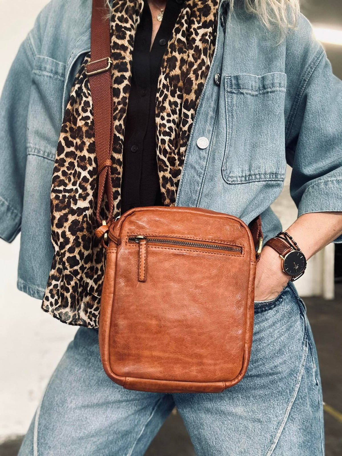 Sac pour téléphone / Crossover – Cognac