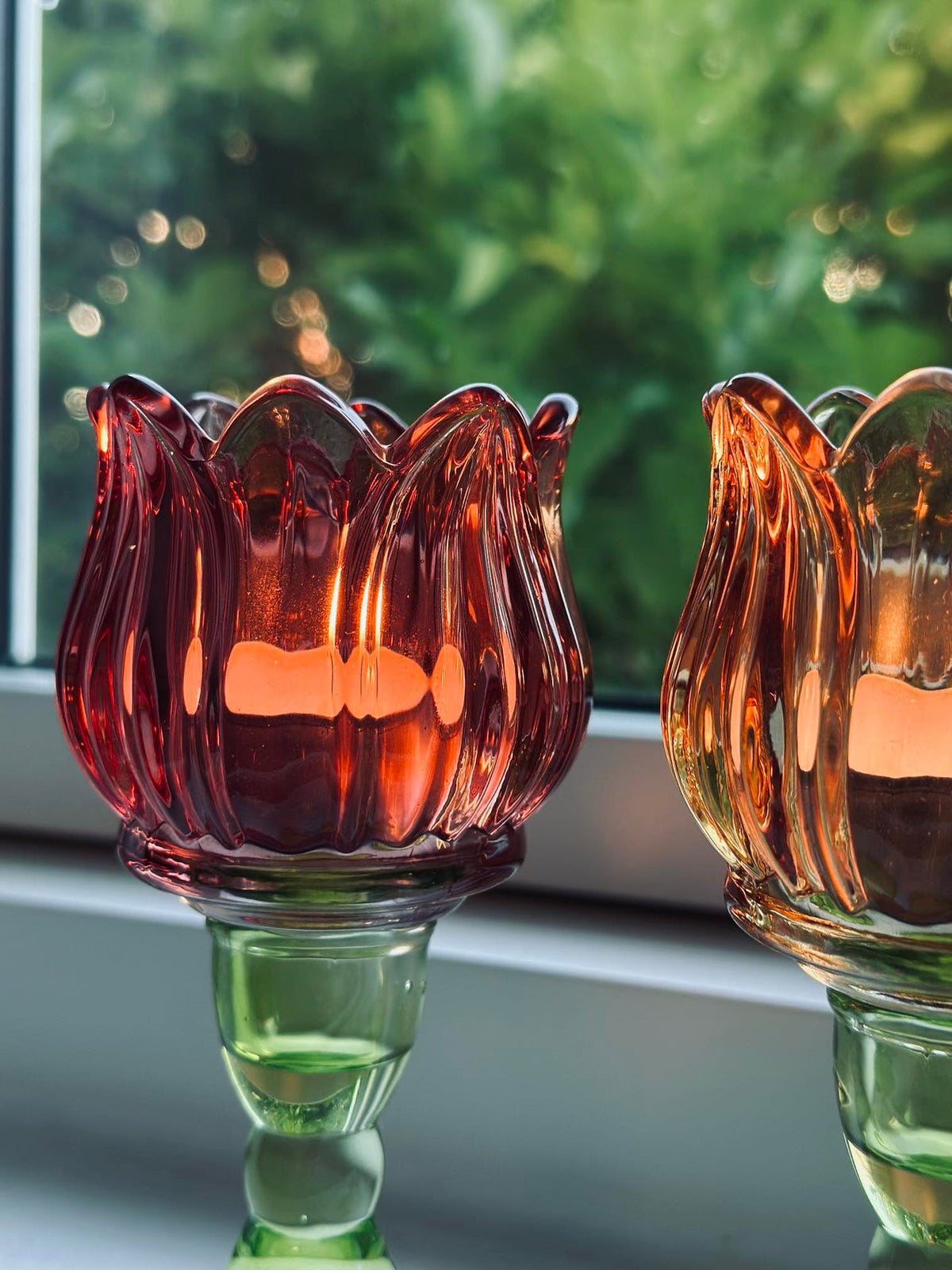 Bougeoir flower Rose foncé