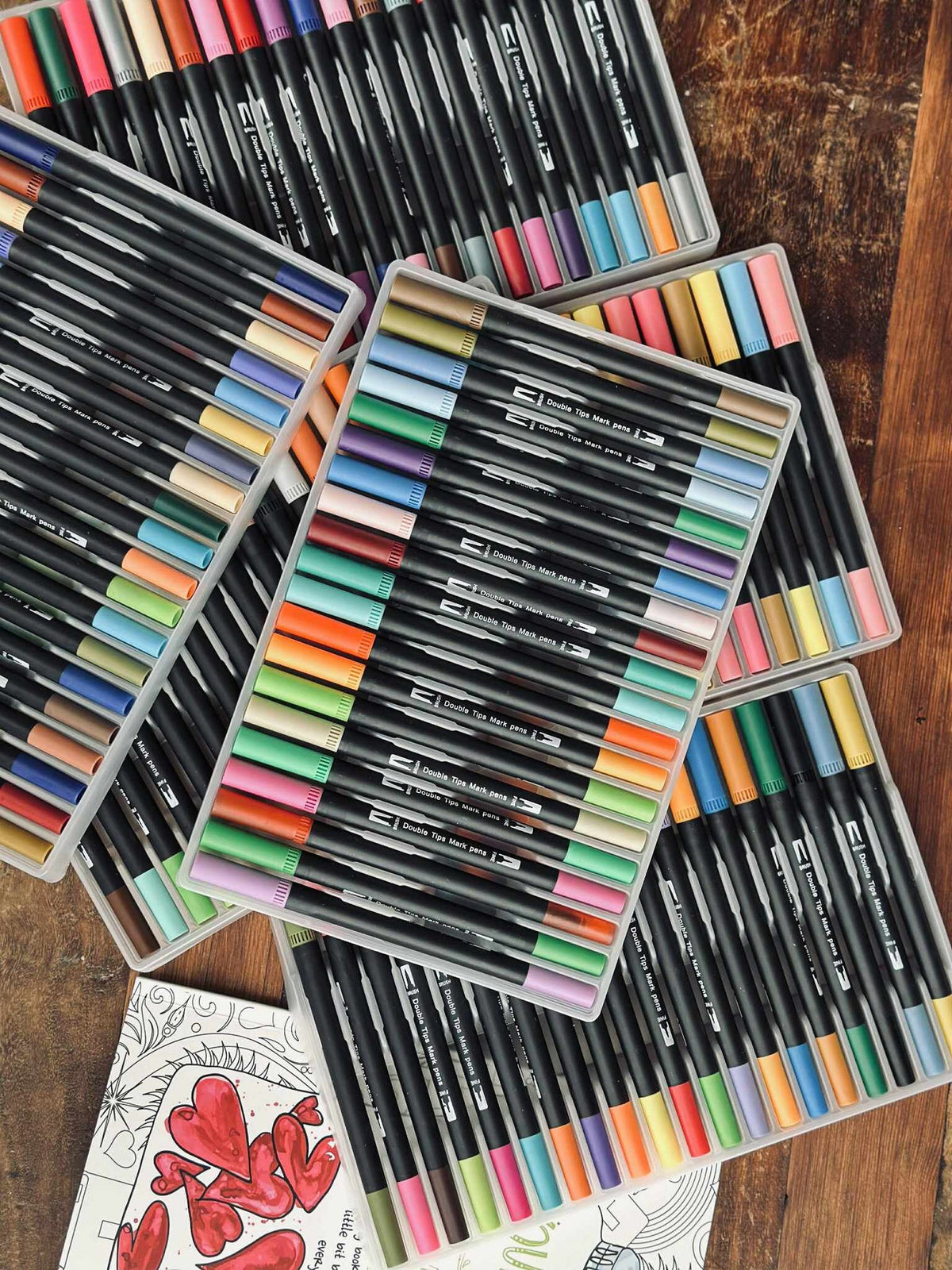 120 Brushpens à base d’eau double pointe