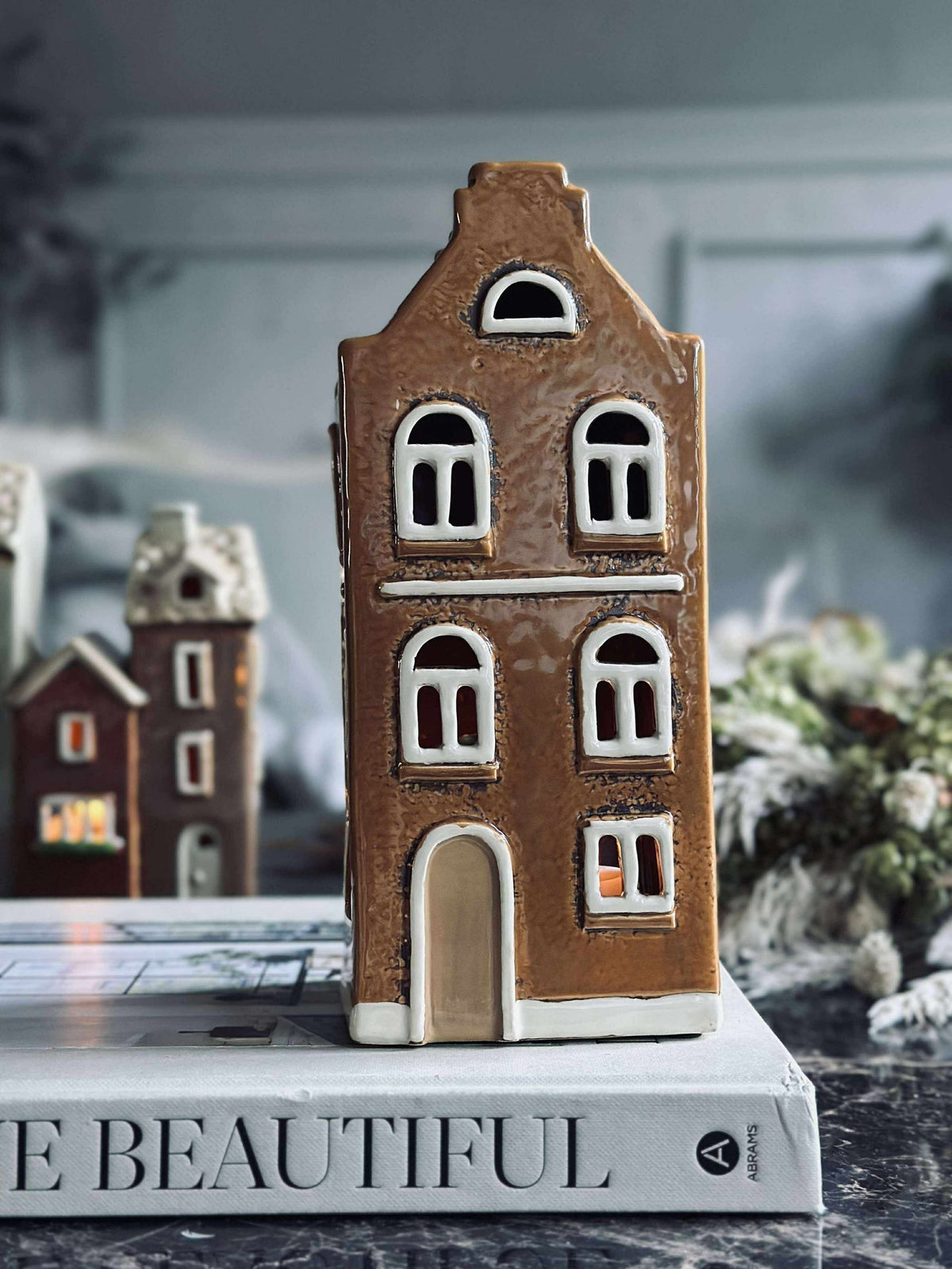 Maison lumignon en céramique - Brown