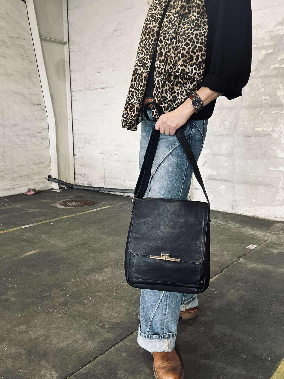 Sac bandoulière élégant - Cuir de veau