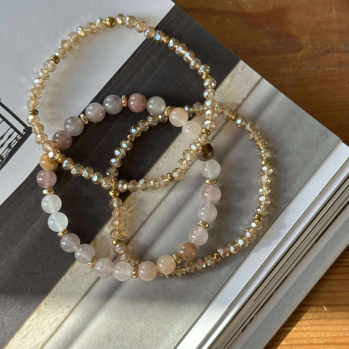 Bracelets Luna Blush Mix / Naturel – Lot de 3