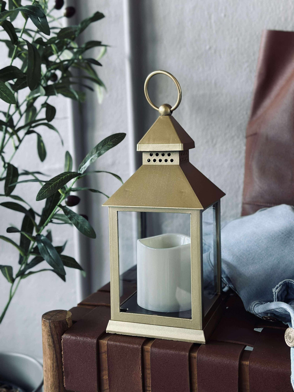 Lanterne avec minuterie - Gold