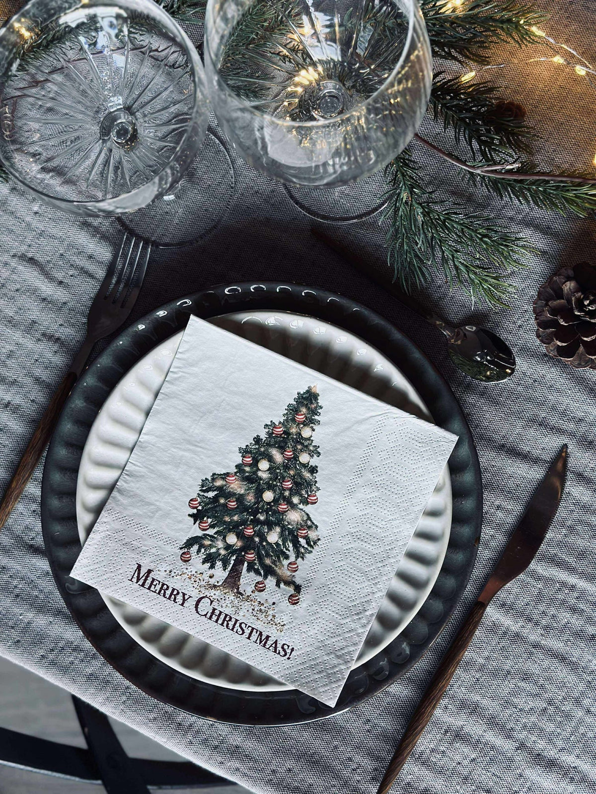Serviettes Sapin de Noël - 20 pièces