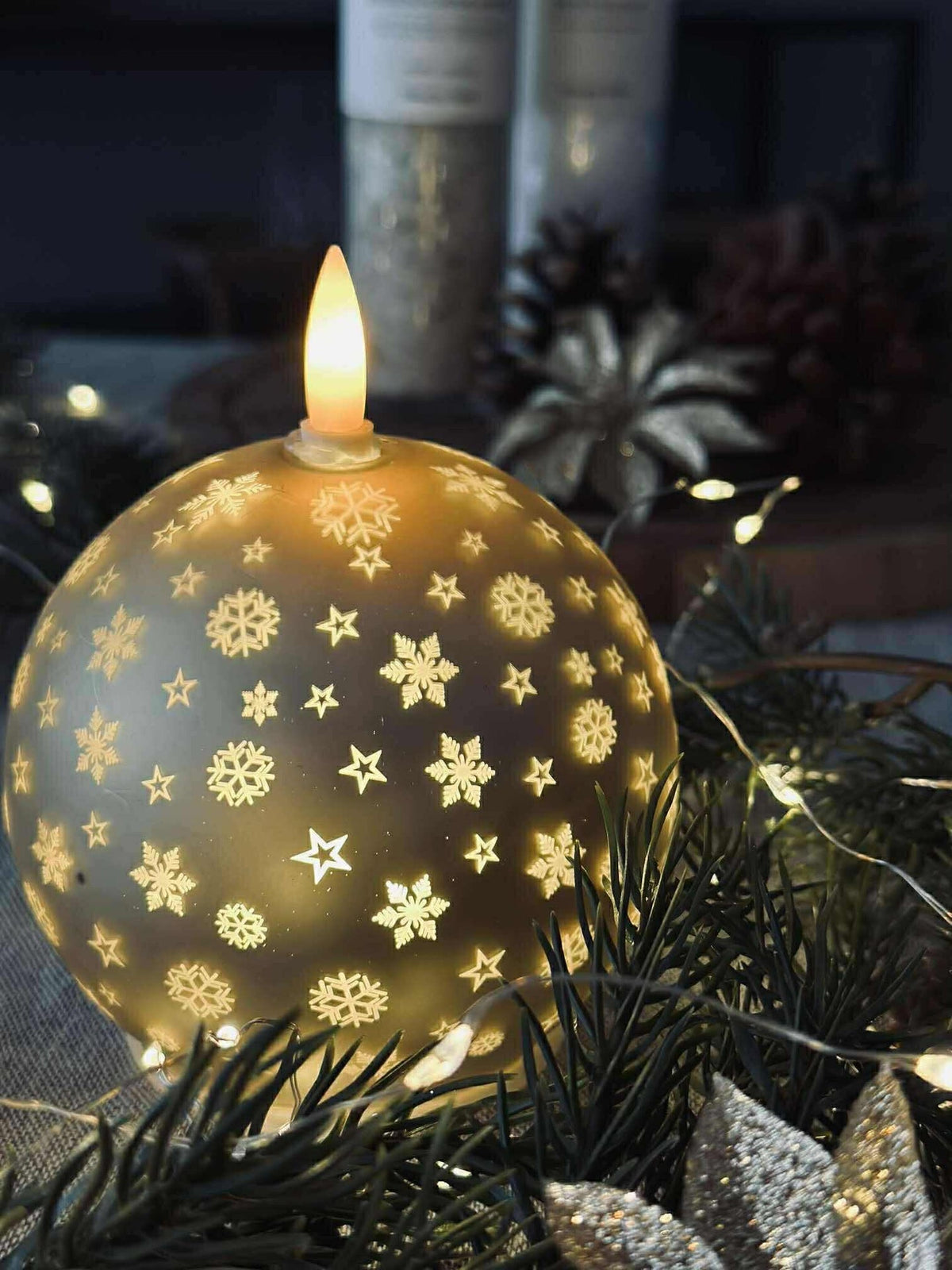 Bougie de Noël Gold XMAS 10 cm