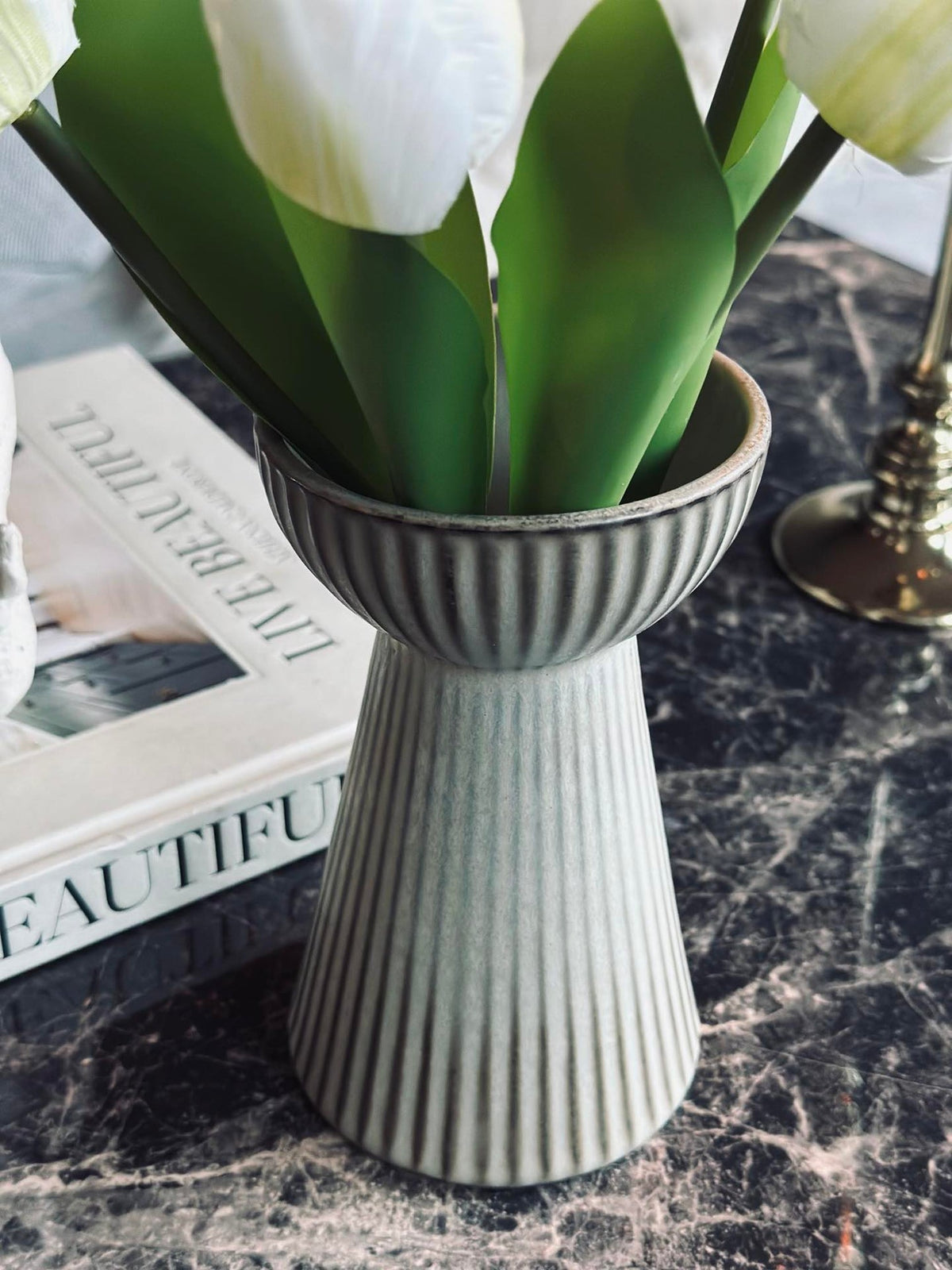 Vase à jacinthe VIGA - brun mat