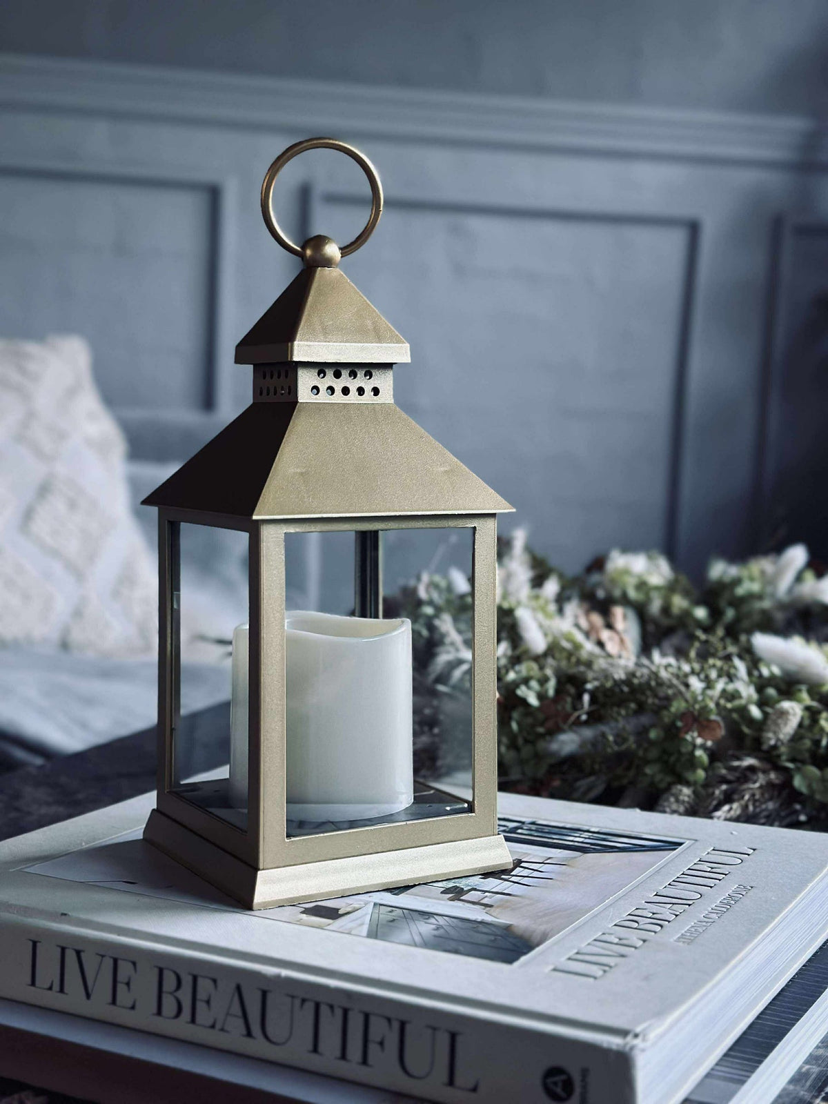 Lanterne avec minuterie - Gold