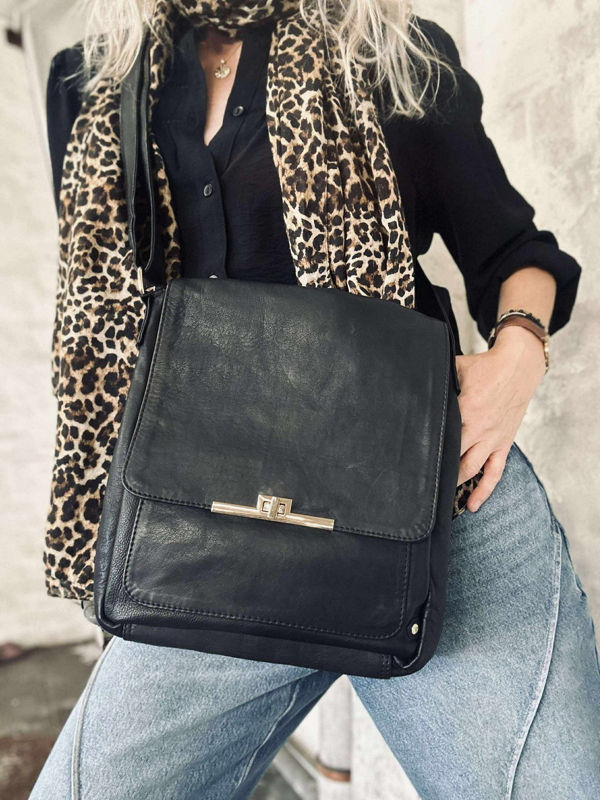 Sac bandoulière élégant - Cuir de veau