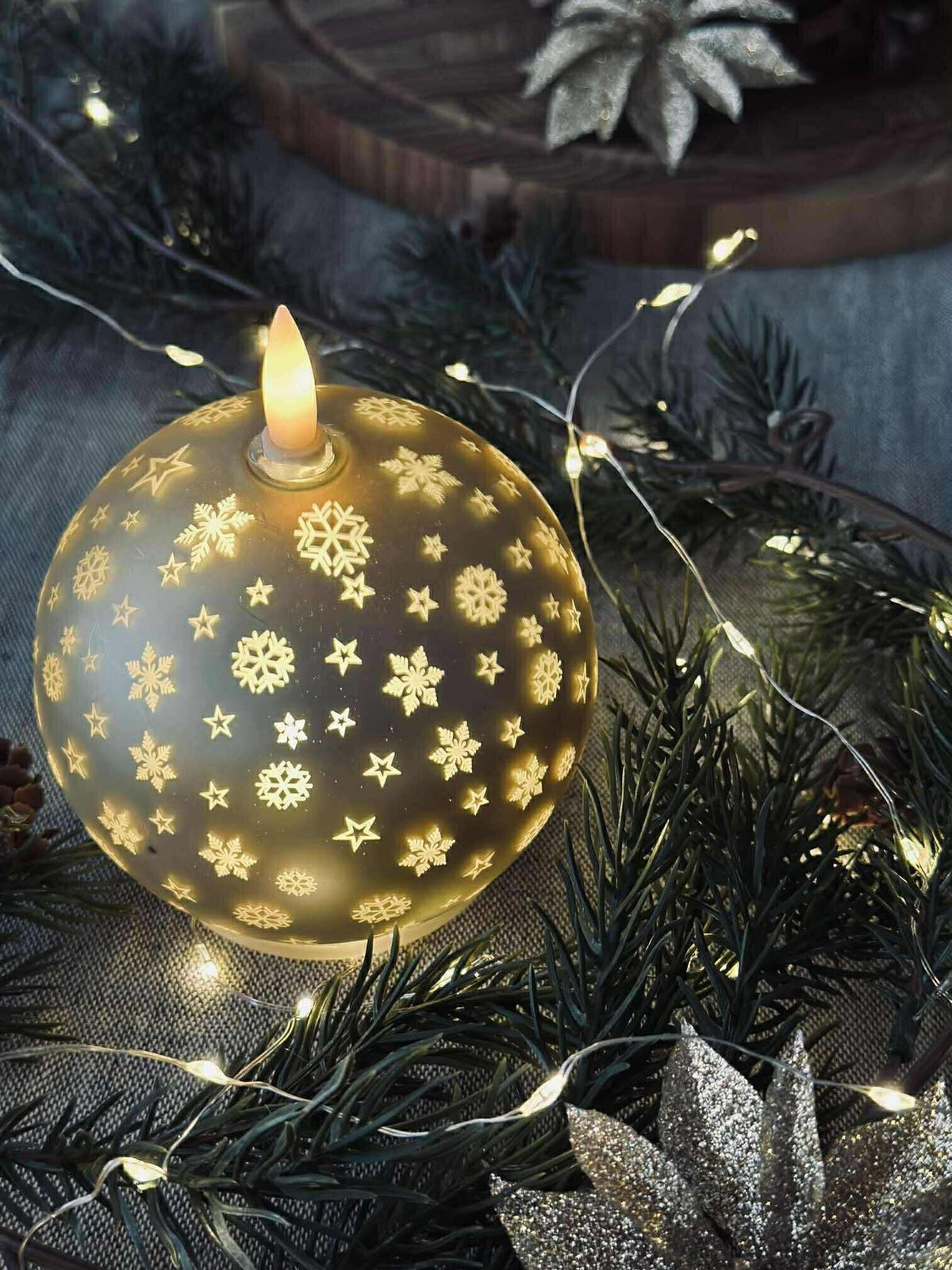 Bougie de Noël Gold XMAS 10 cm
