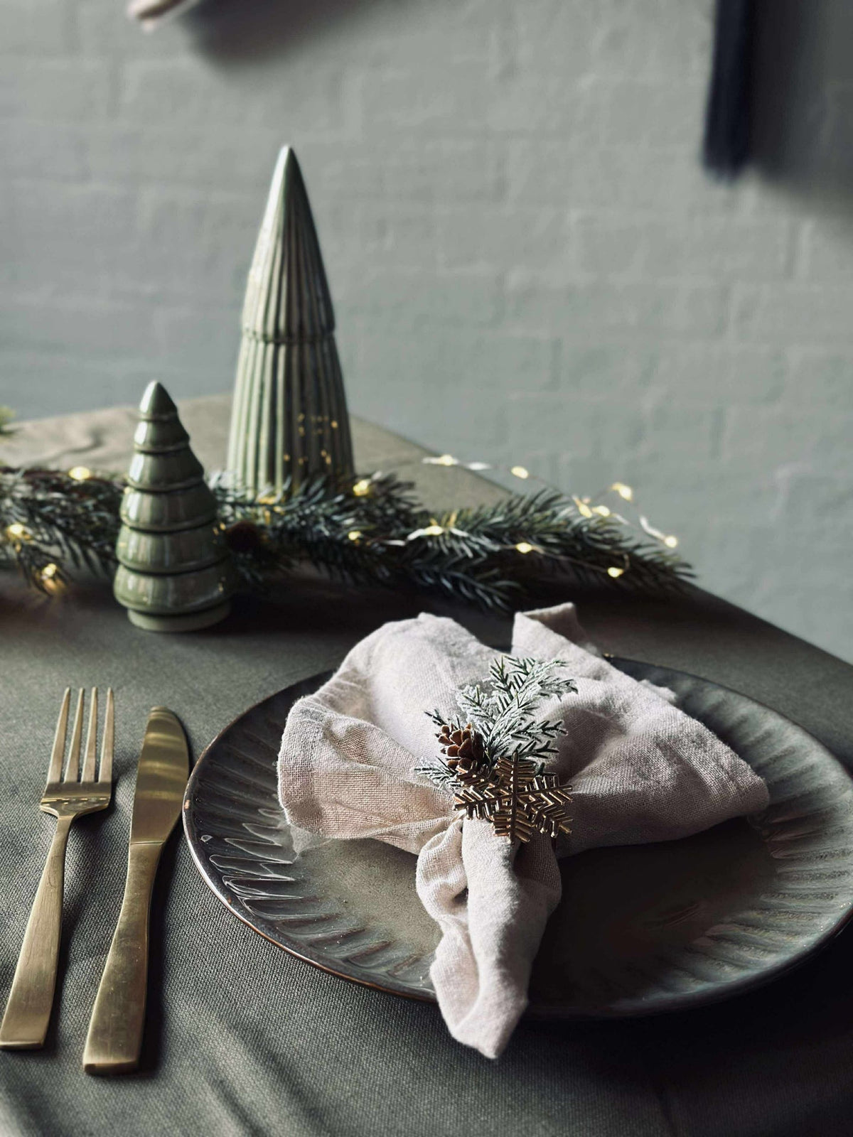 Nappe de Noël en coton 140x240 - Verte