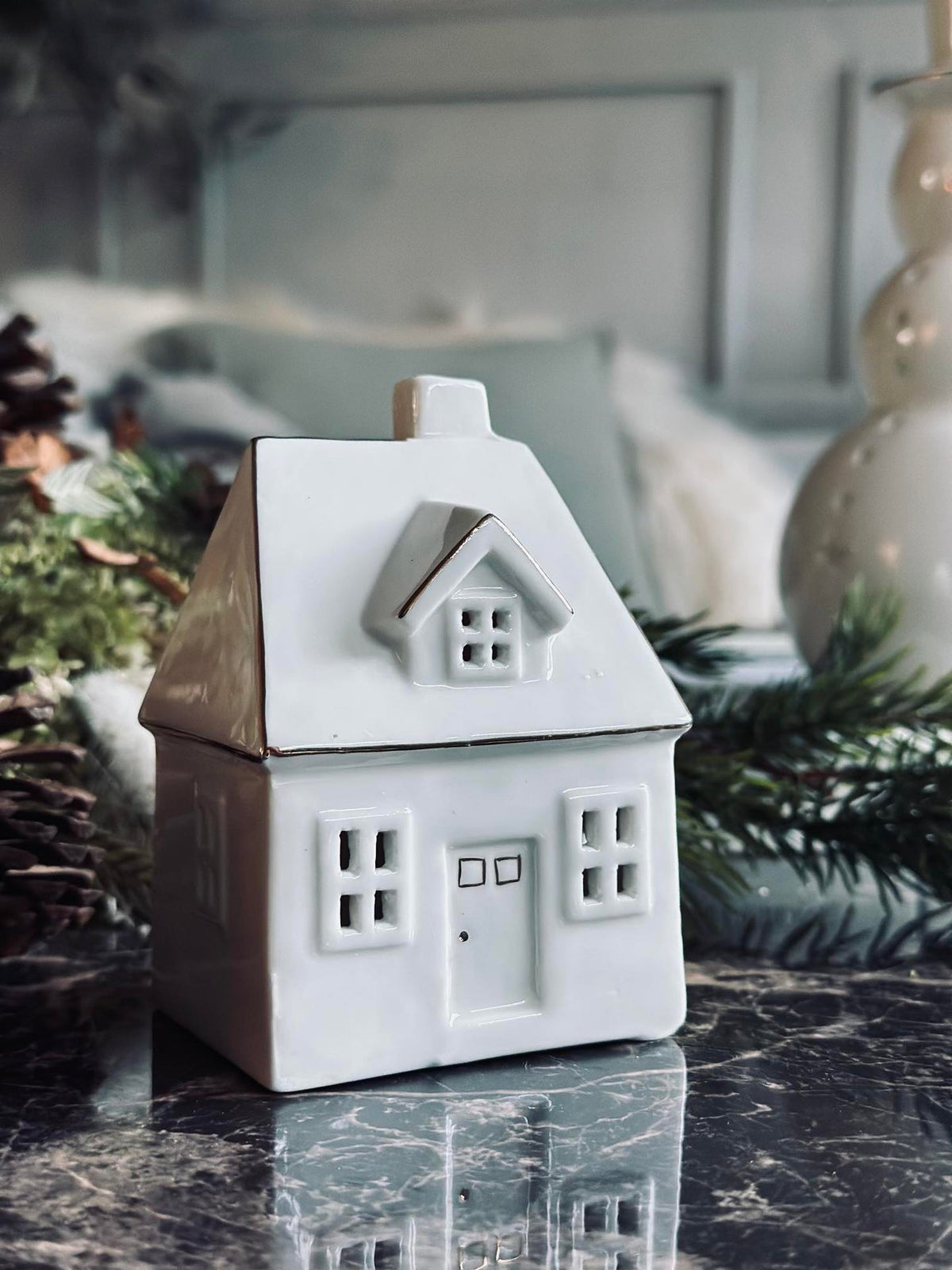 Maison lumineuse avec éclairage LED - Porcelaine
