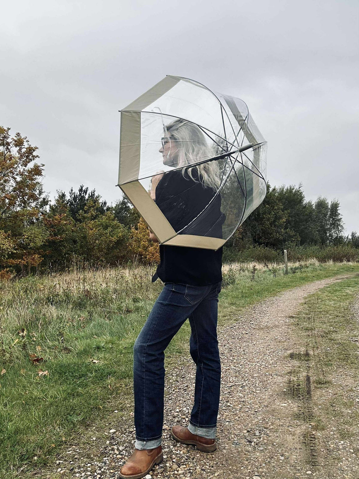 Parapluie Transparent - Beige