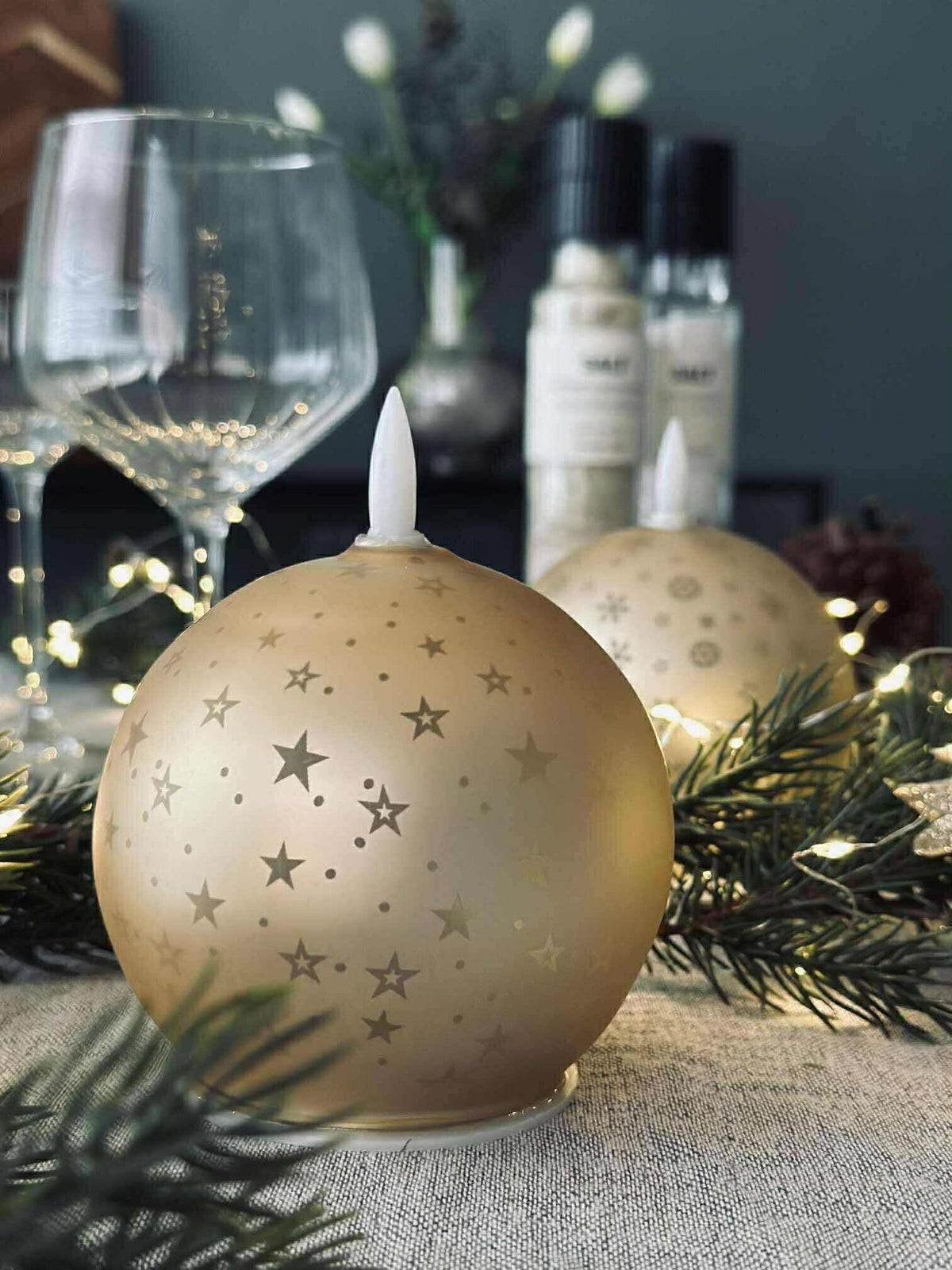 Bougie de Noël Gold XMAS 10 cm