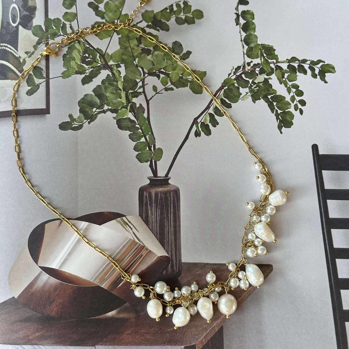 Collier Cille - avec mélange de perles
