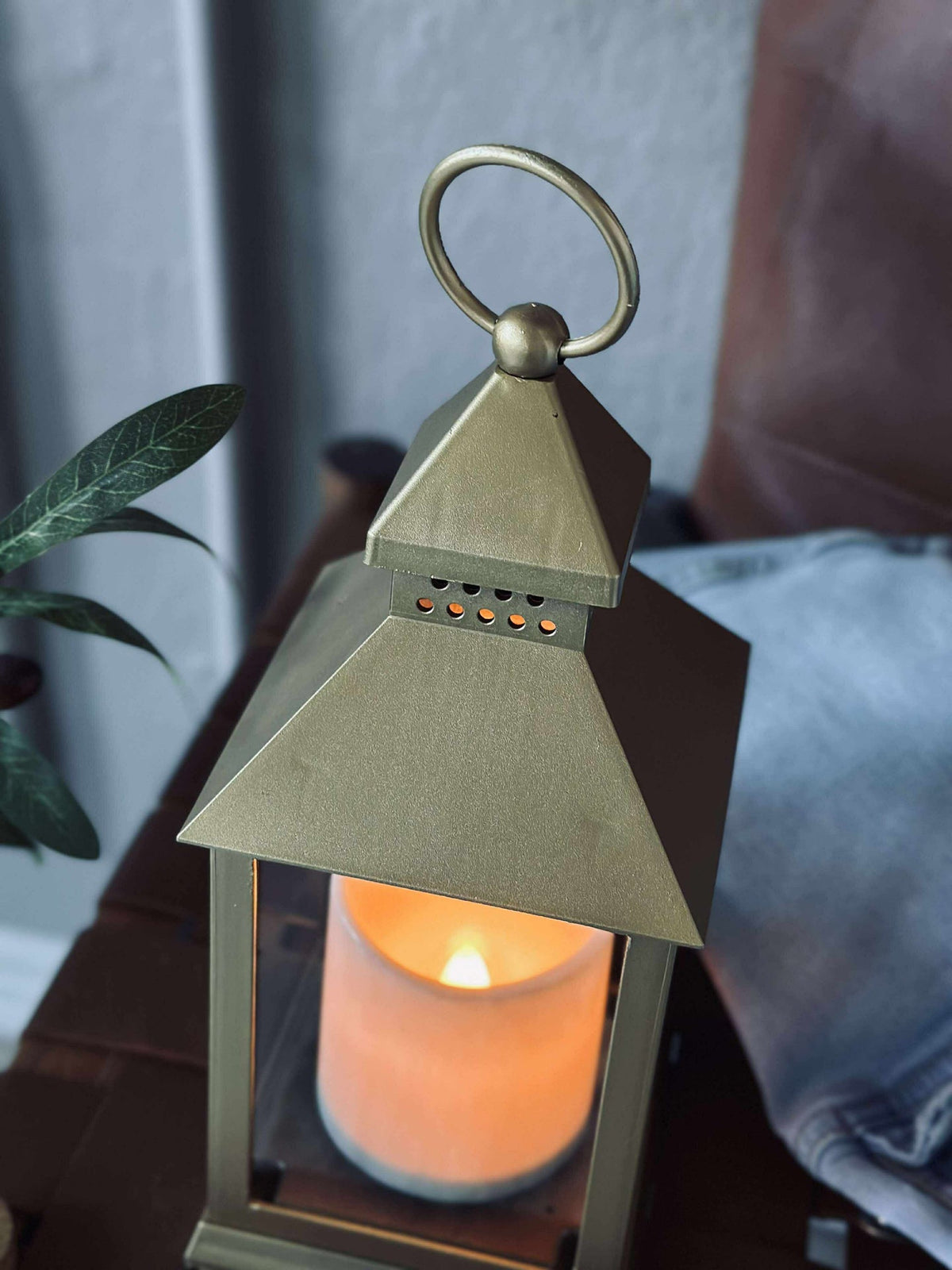 Lanterne avec minuterie - Gold