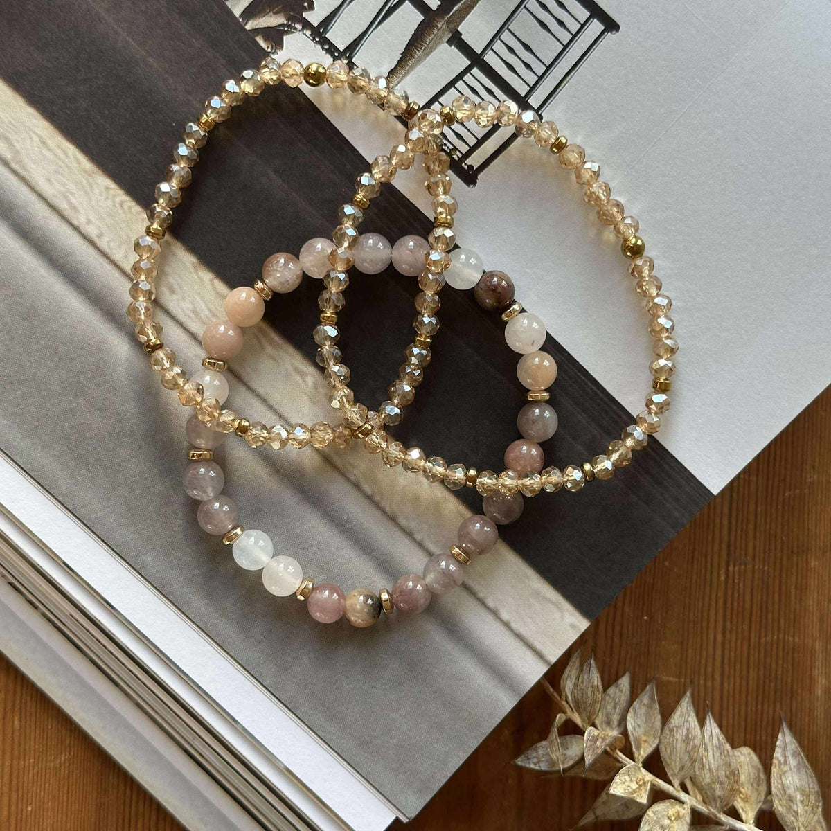 Bracelets Luna Blush Mix / Naturel – Lot de 3