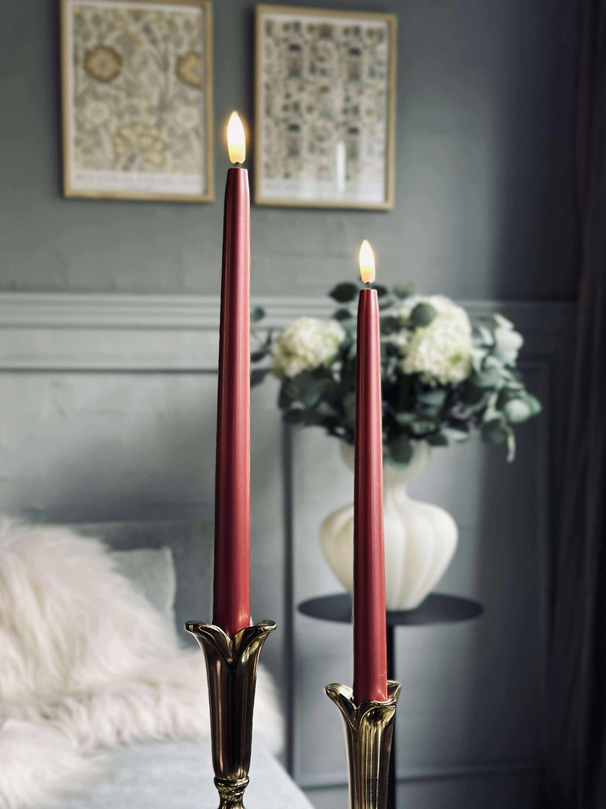 Bougies LED chandelle rouges 2 pcs - Télécommande incluse