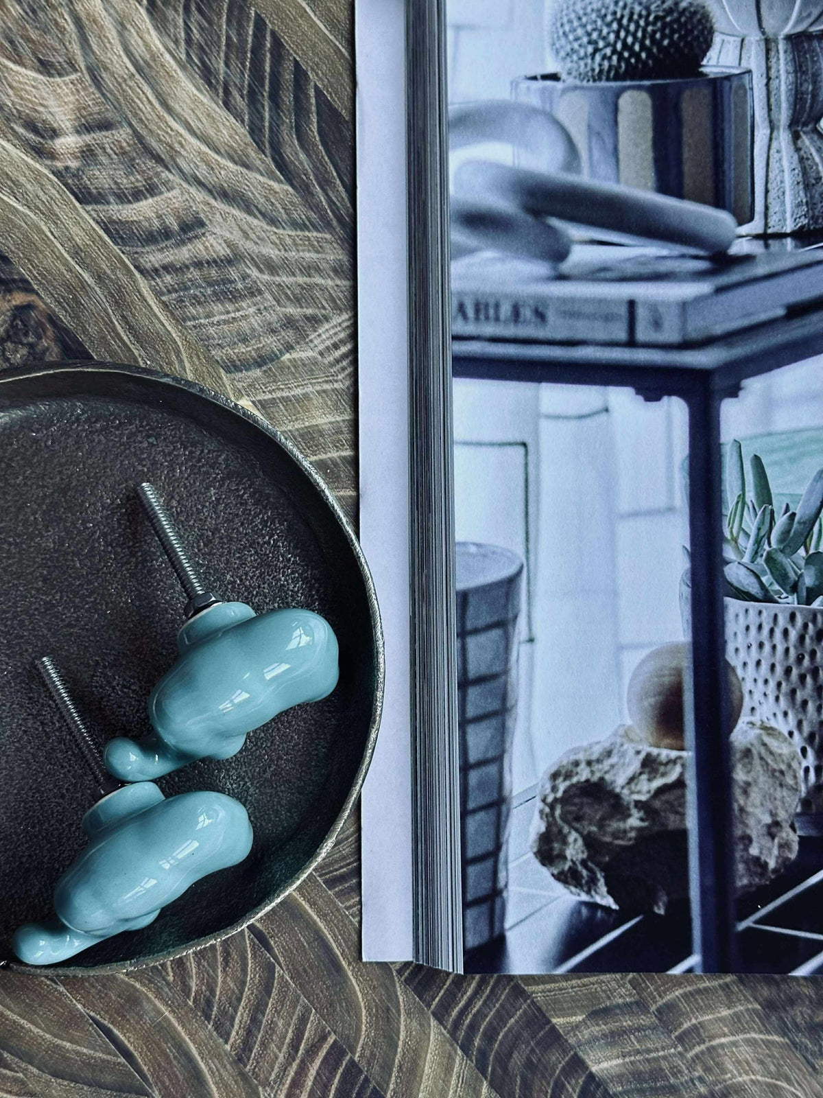 Poignée éléphant bleu - 2 pcs.
