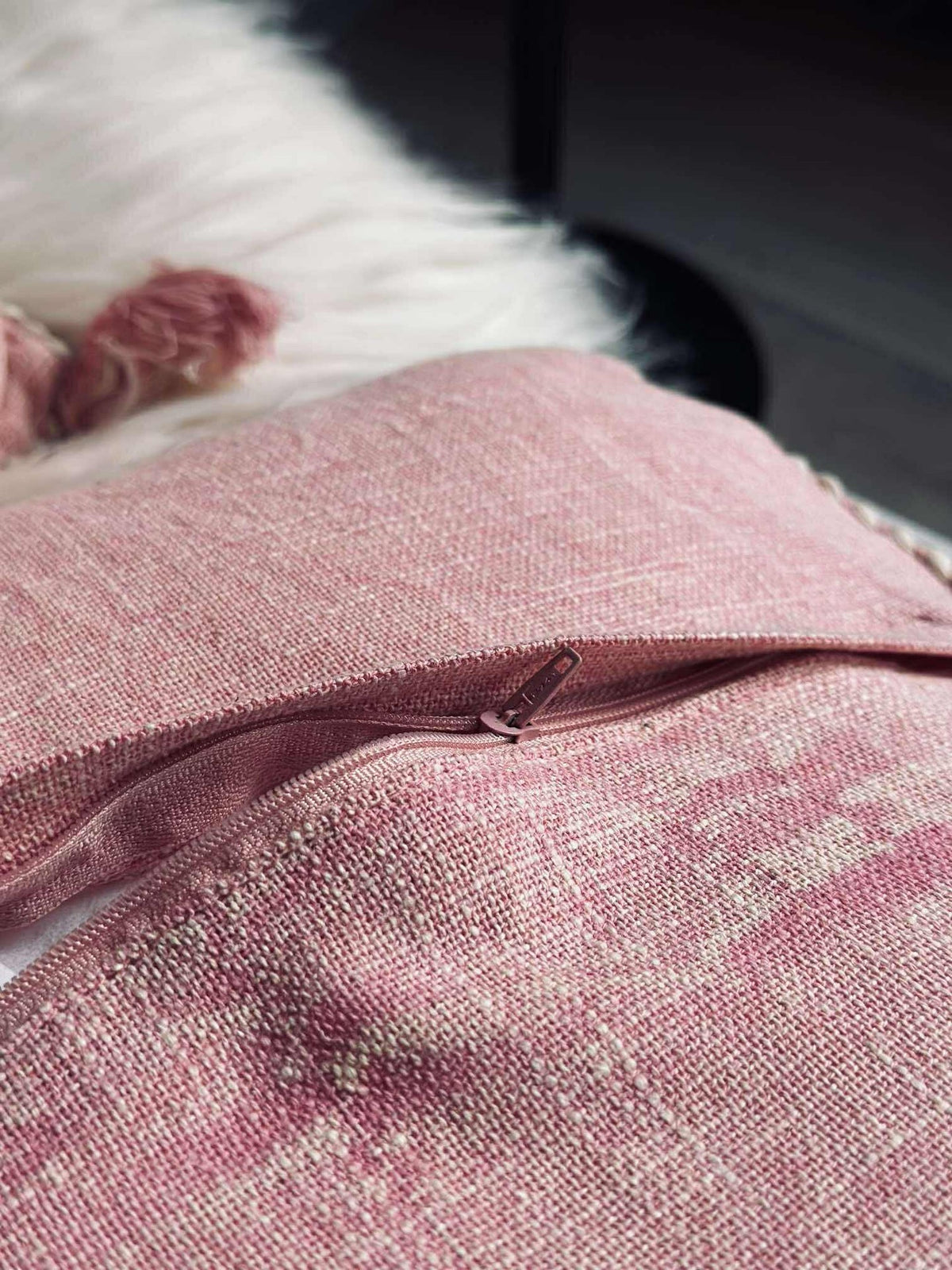 Coussin avec rembourrage - Boheme rose poudré - Lot de 2 pièces