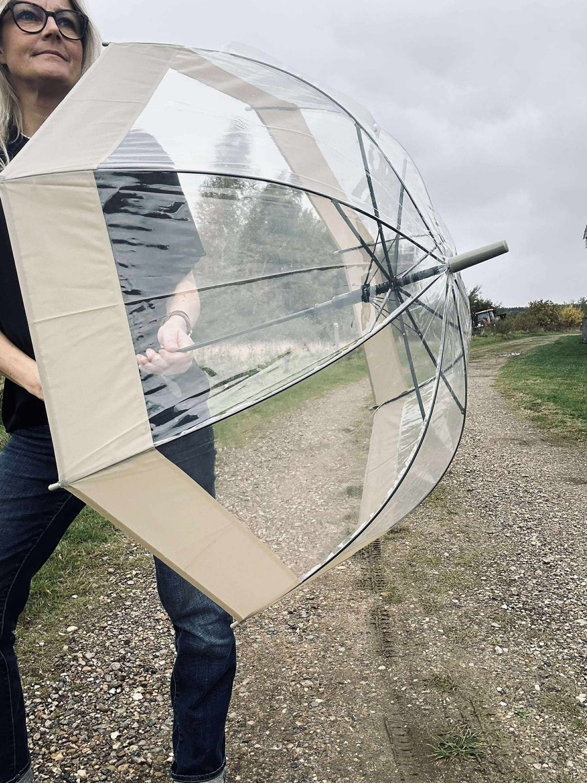 Parapluie Transparent - Beige