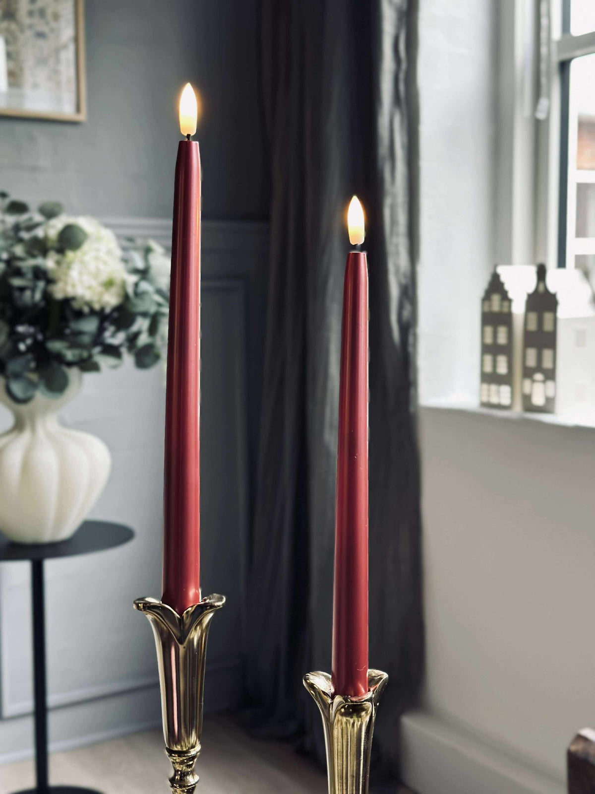 Bougies LED chandelle rouges 2 pcs - Télécommande incluse
