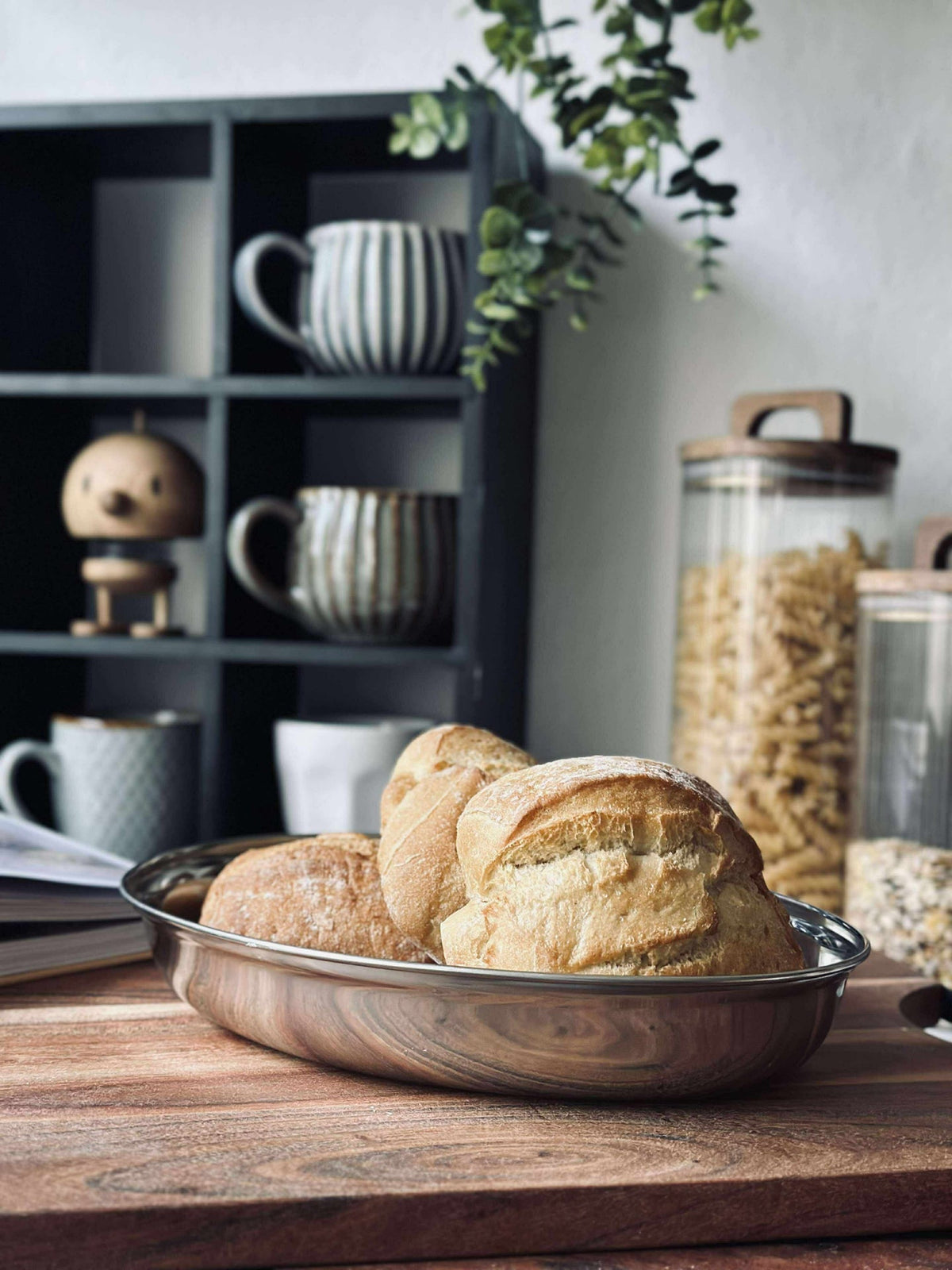 Plateau rond avec rebord - Acier inoxydable