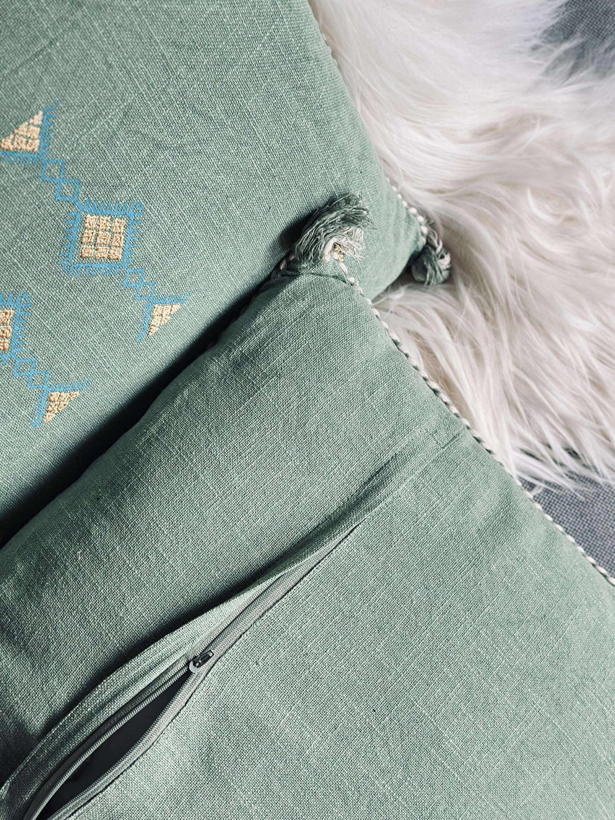 Coussin avec garnissage - Green boheme 2 pcs.