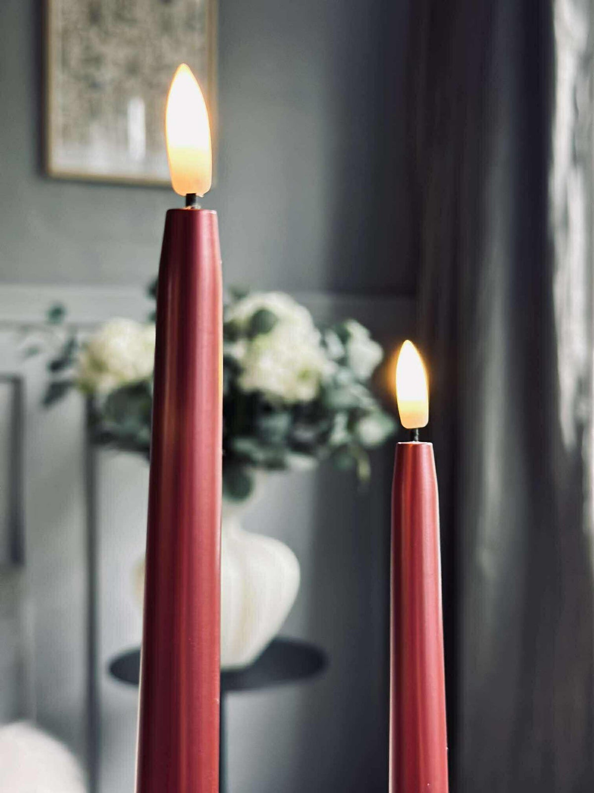 Bougies LED chandelle rouges 2 pcs - Télécommande incluse