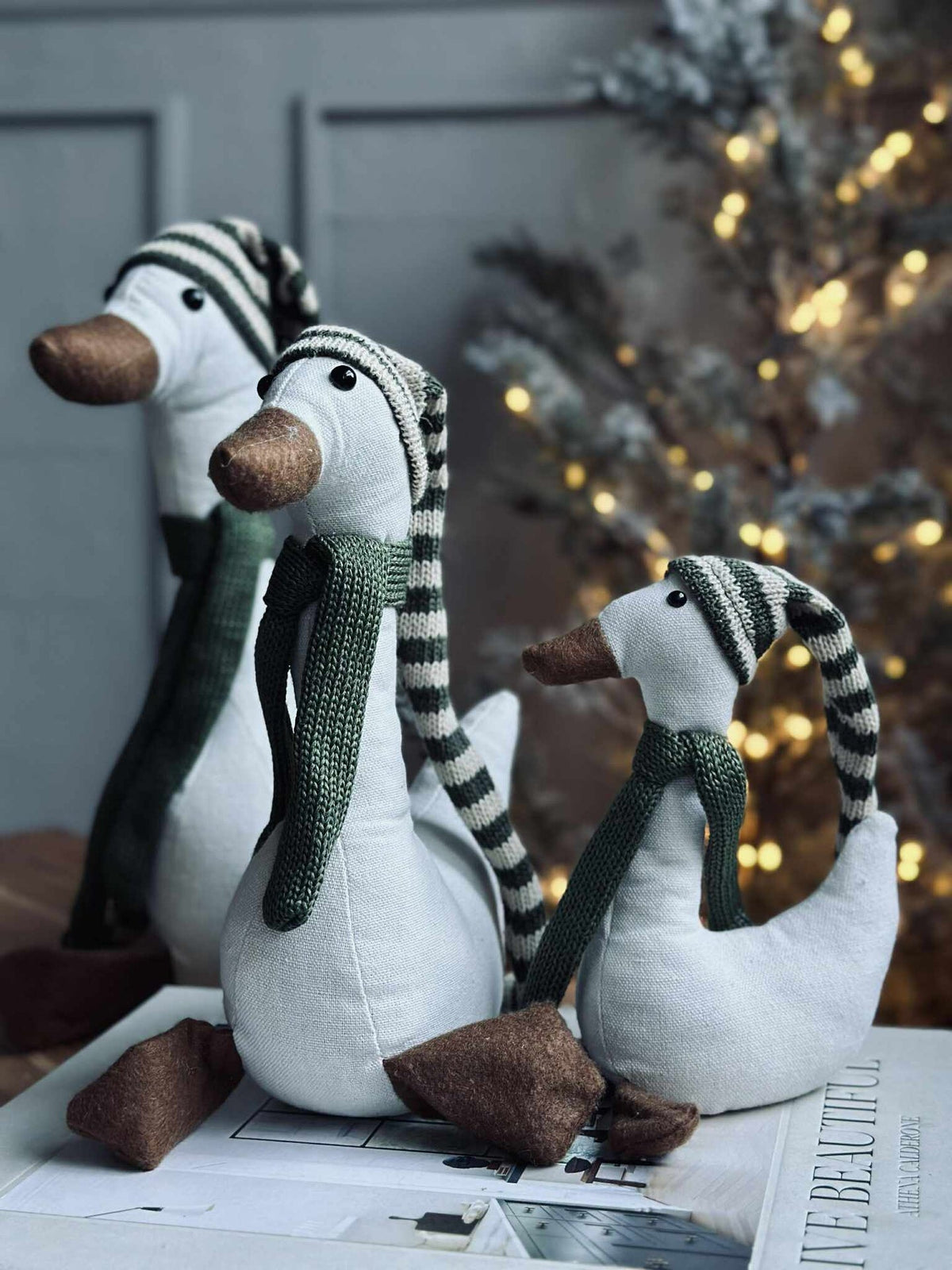 Canard de Noël avec bonnet vert - Mini