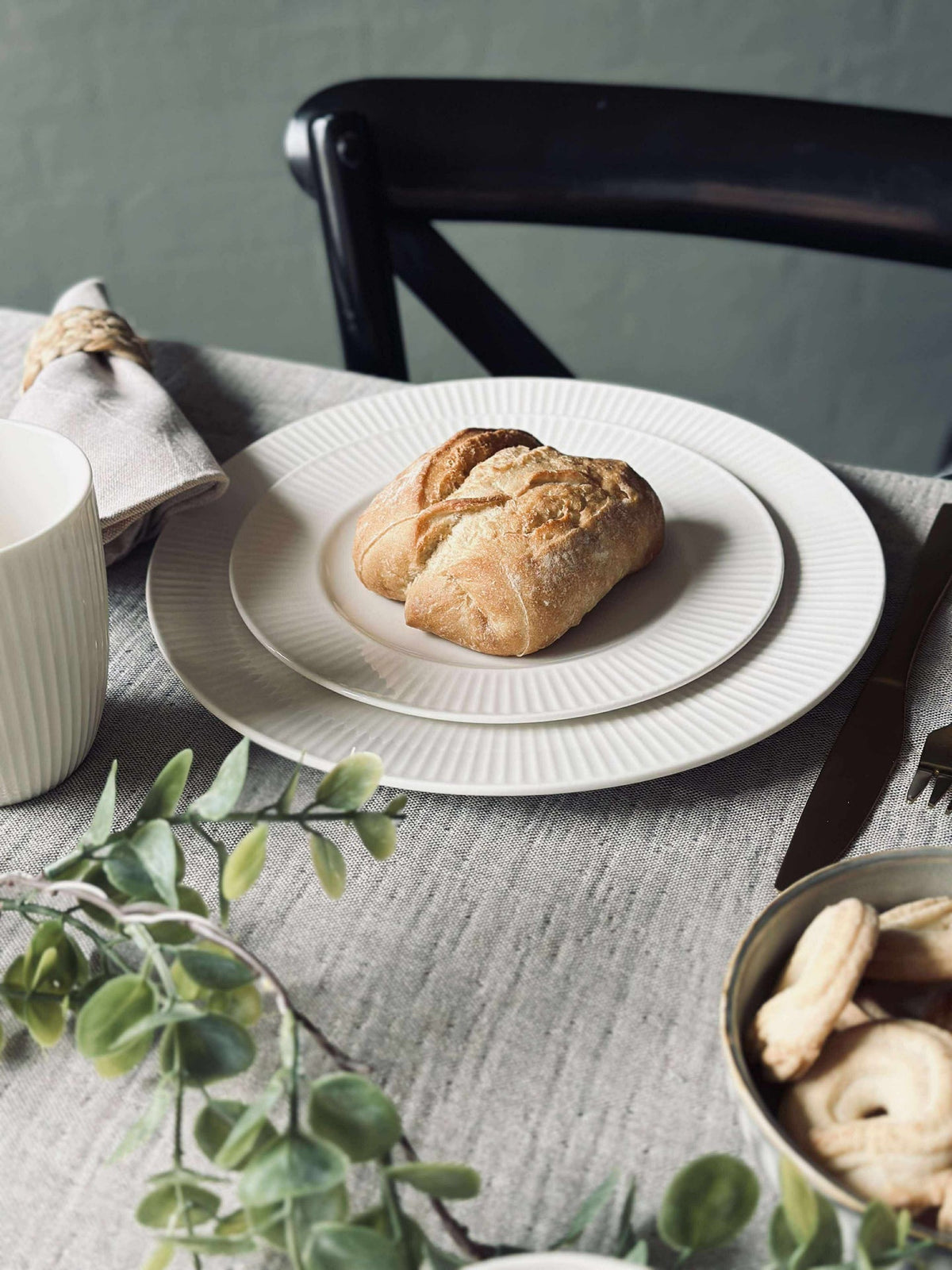 Assiette striée