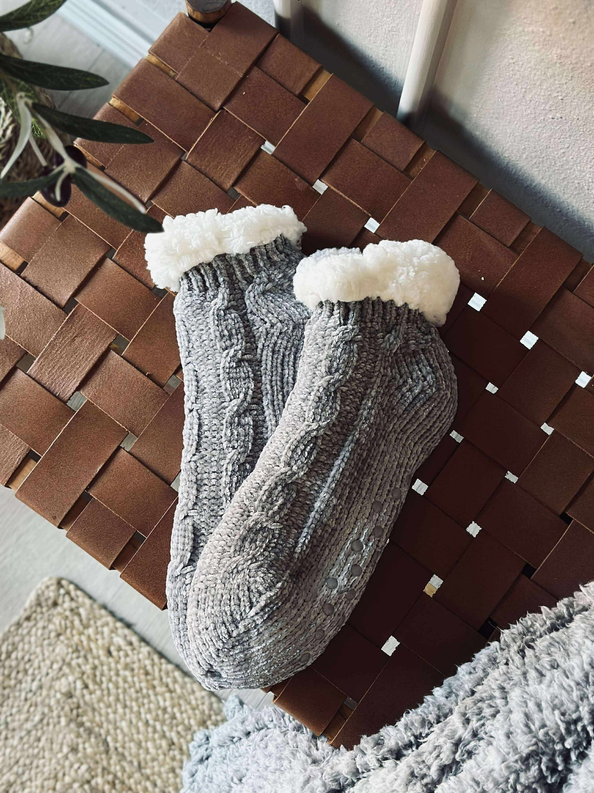 Chaussettes chaudes - t. 42-46 Gris