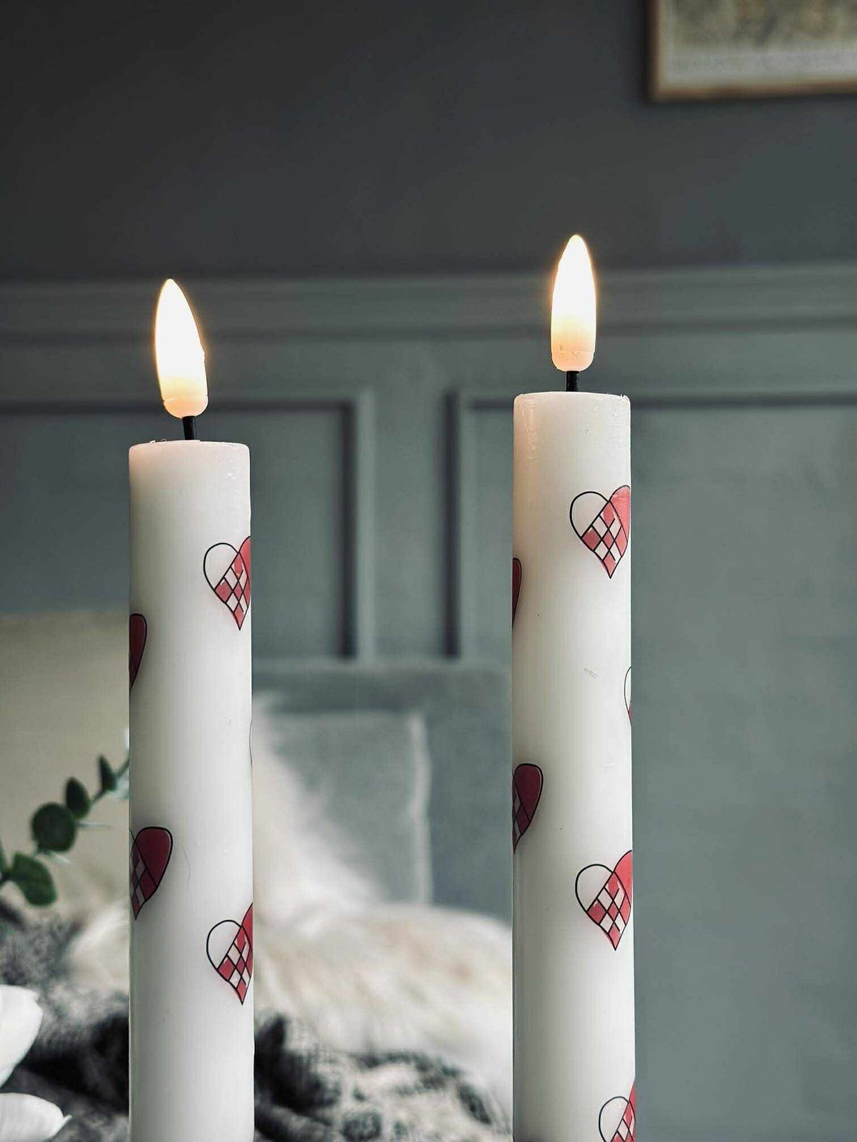 Bougies LED en forme de chandeliers 2 pièces - Cœurs