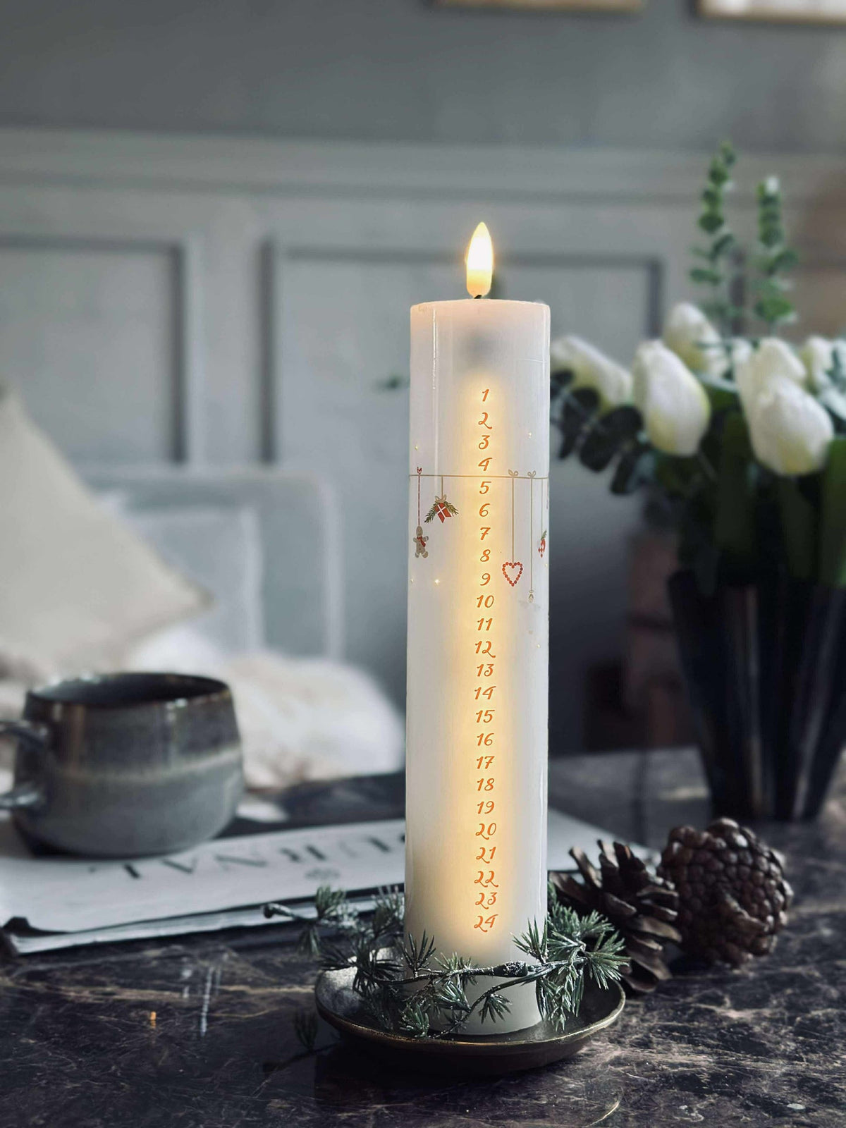 Bougie calendrier LED TWINKLE avec télécommande