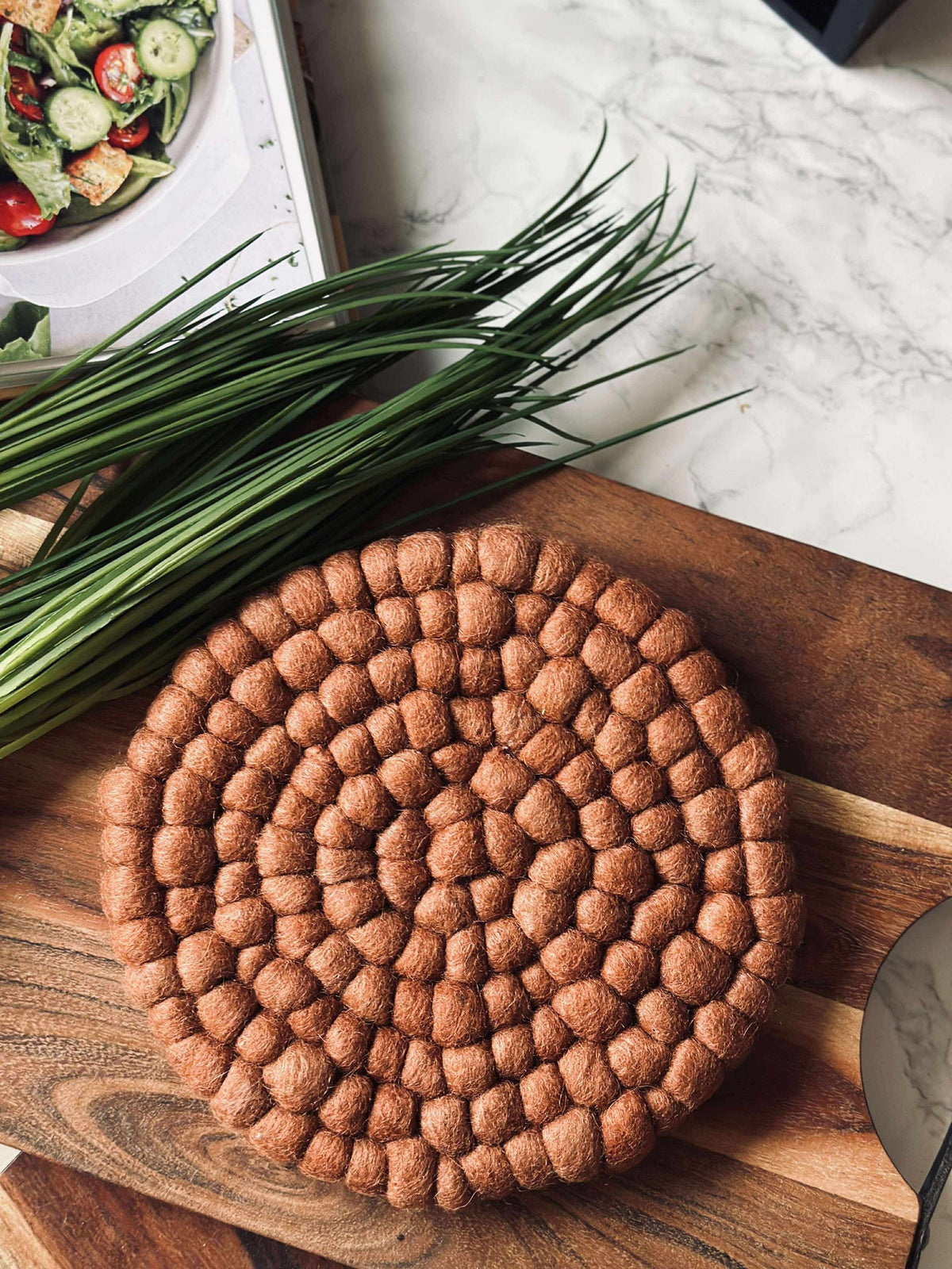 Sous-plat DOTS - Laine terracotta